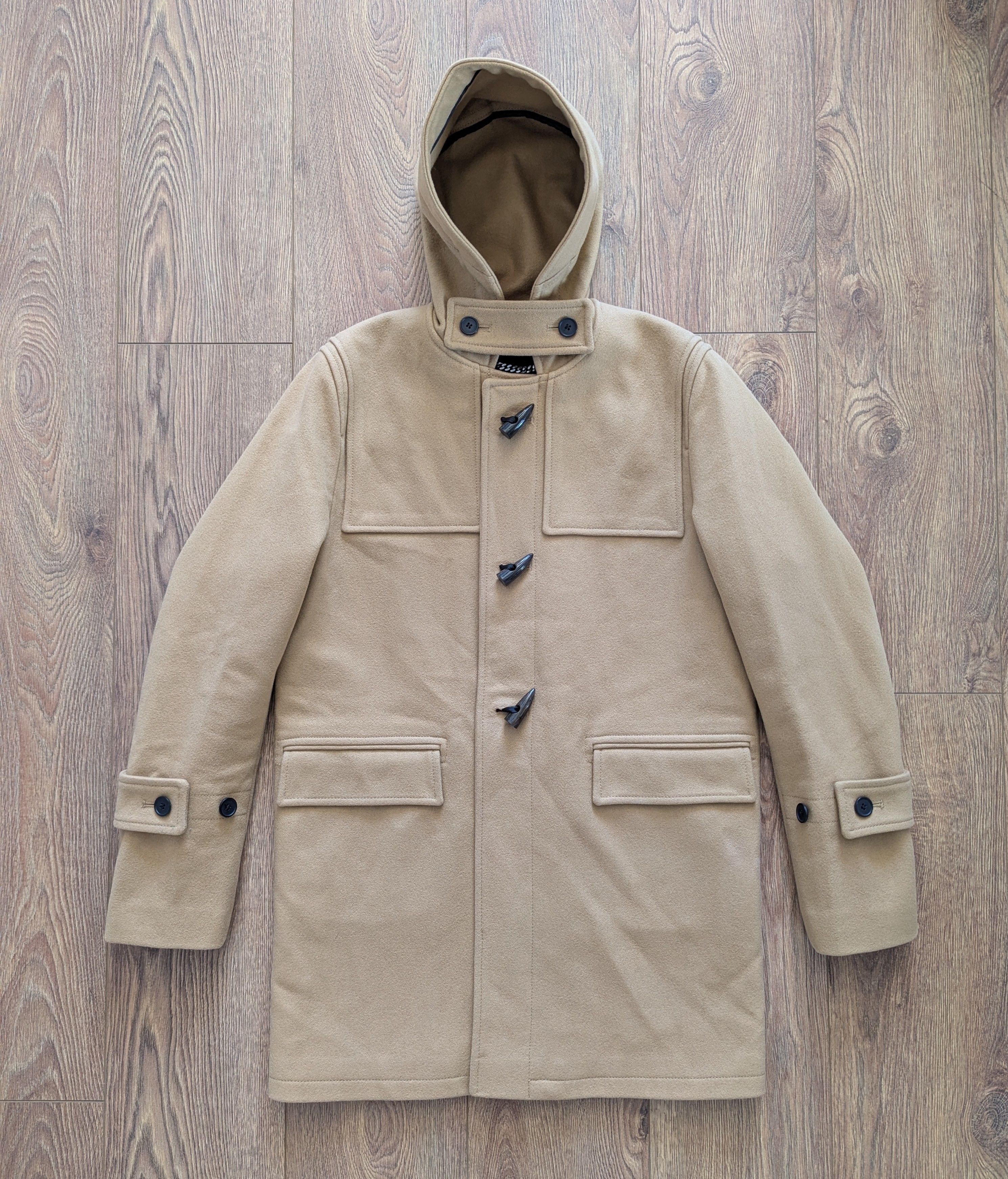 SANDRO Paris Hooded Wool Duffle Coat Size M Made In UKRAINE