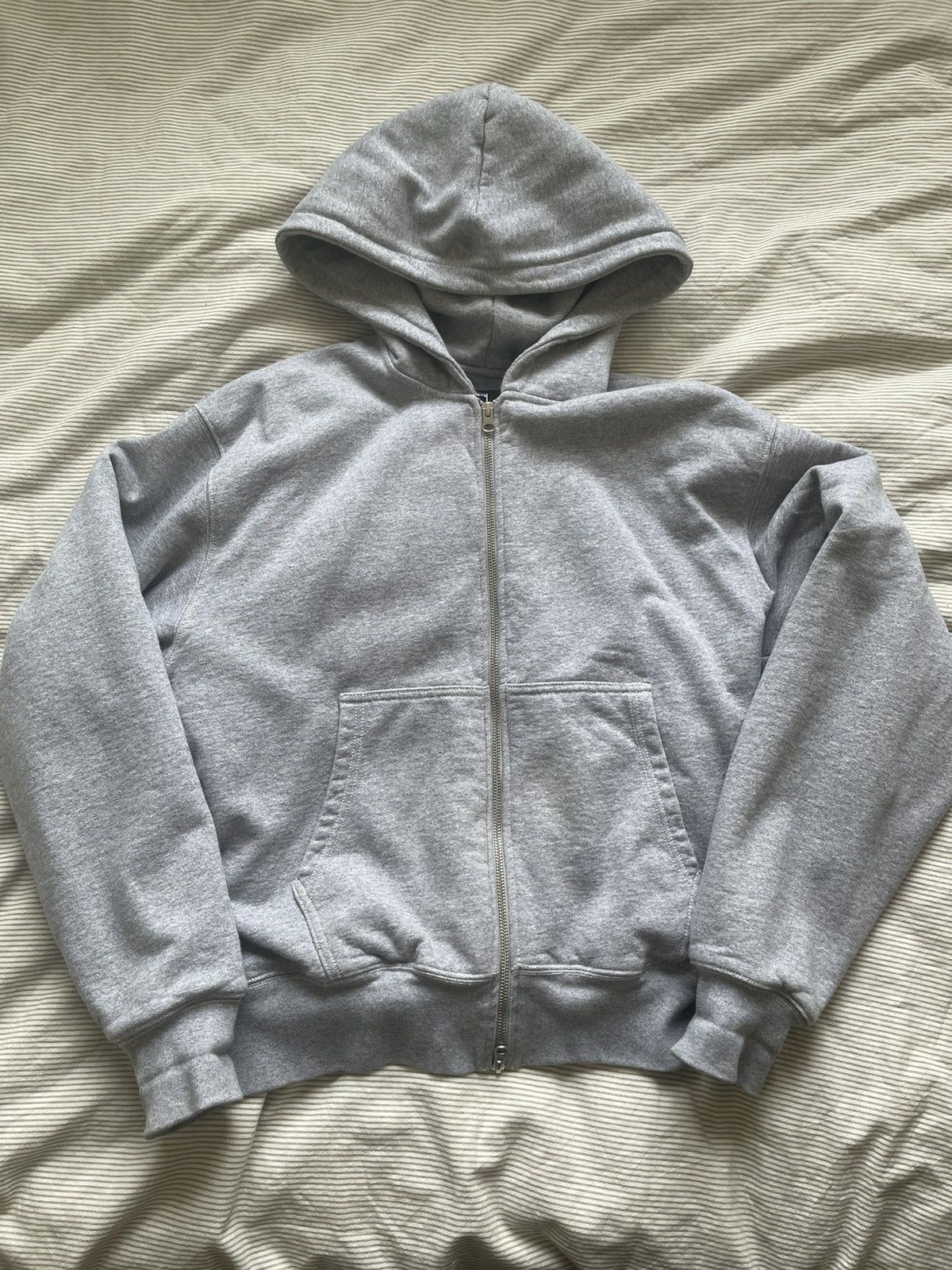 DOUBLE FACE LABEL ZIP HOODIE