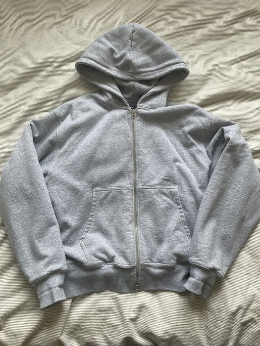 DOUBLE FACE LABEL ZIP HOODIE