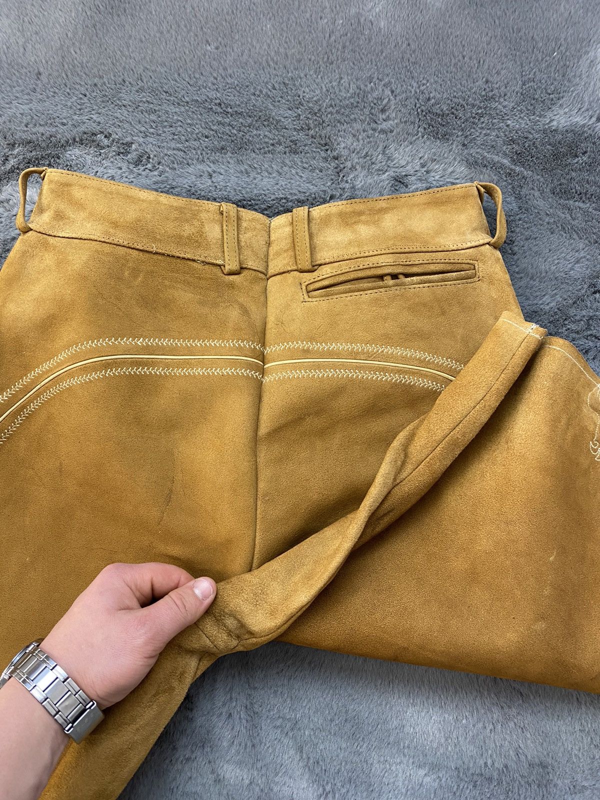 Cowboy Equipment × Japanese Brand × Leather VINTAGE TRADITIONAL LEATHER SHORTS Size US 36 / EU 52 - 18 Thumbnail