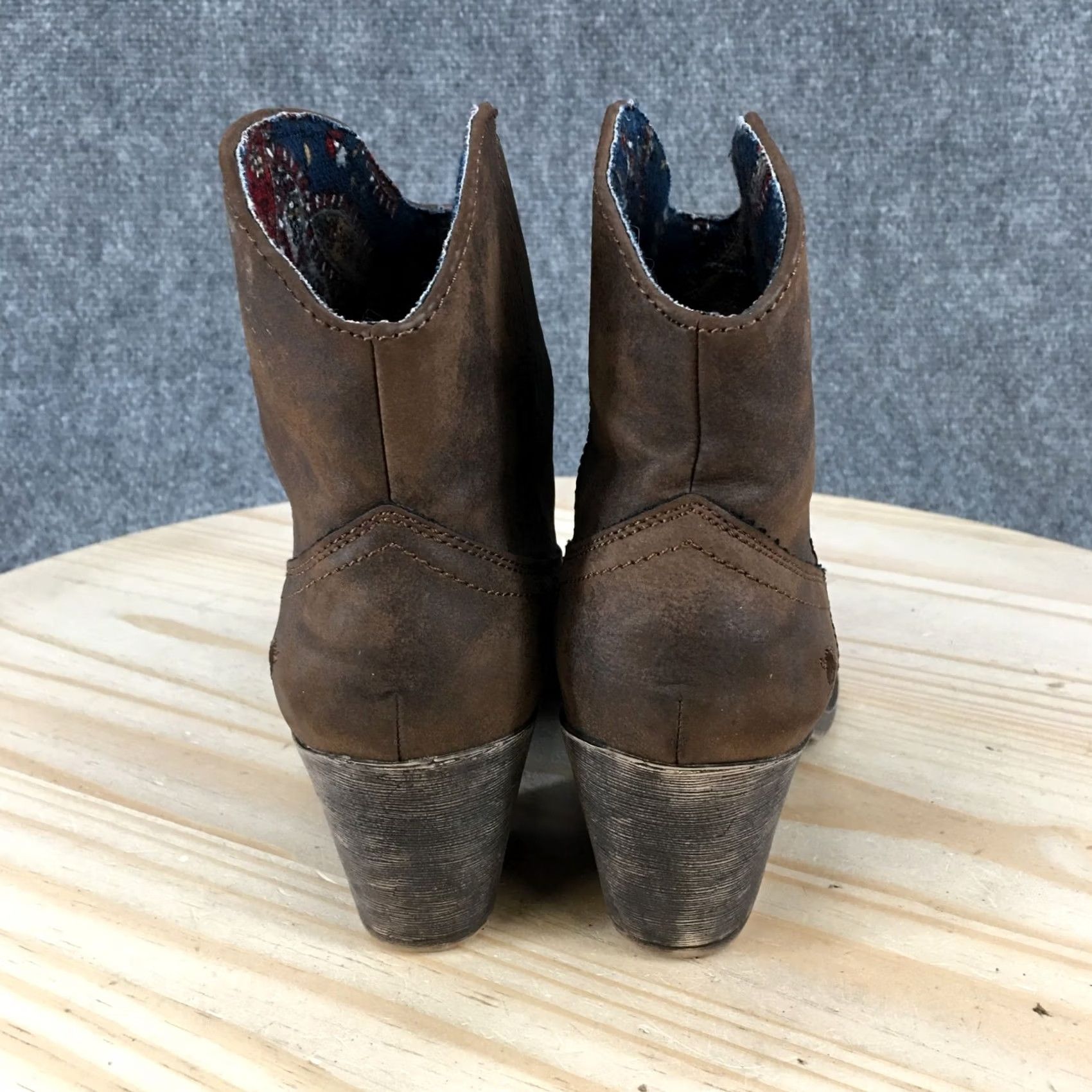Vintage Rocket Dog Boots Western Soundoff Brown Womens 8 Ankle Booties Block Heels Shoes Size US 8 / IT 38 - 6 Thumbnail