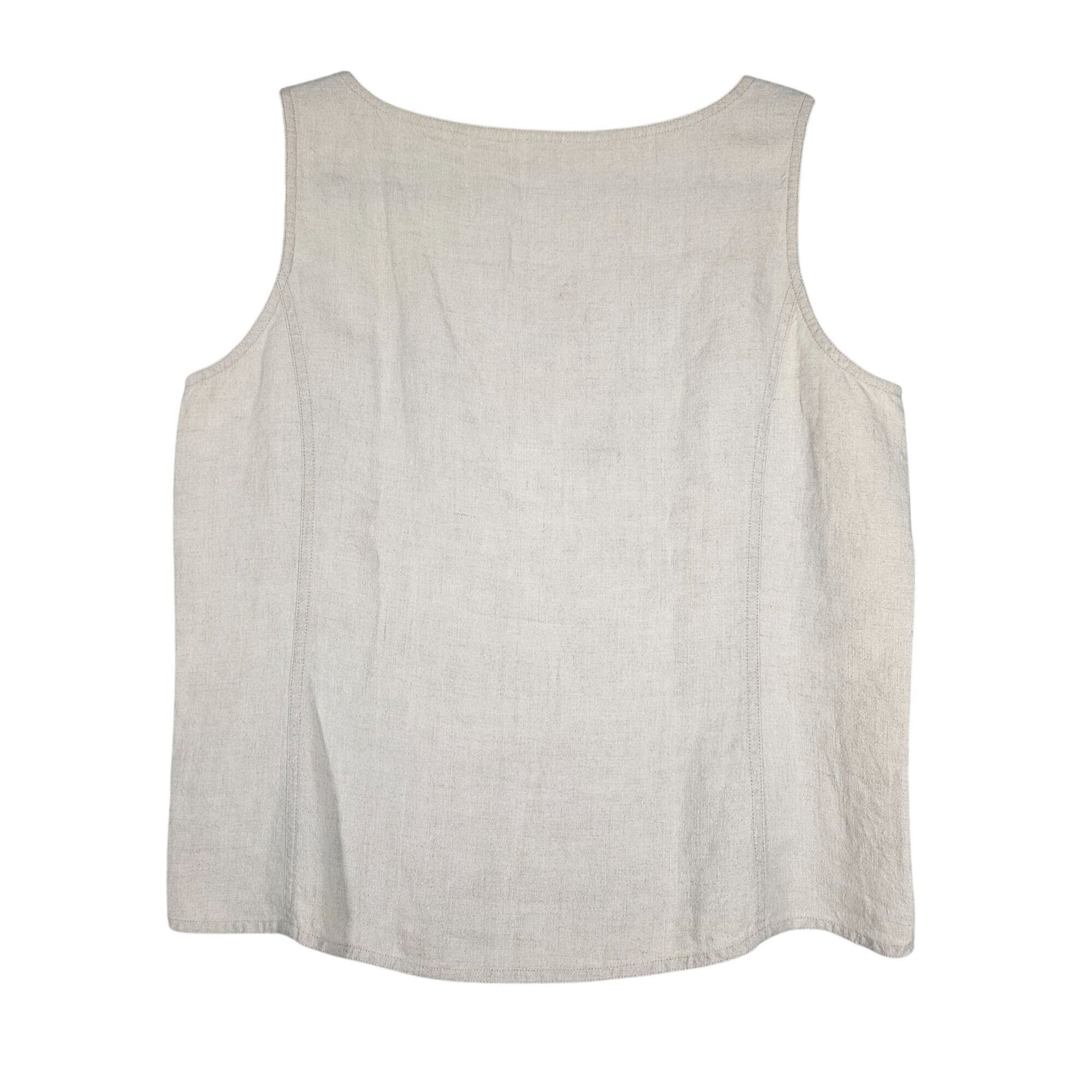 J. Jill J Jill Natural Linen Women’s Tank Top Med Minimalist Capsule Size M / US 6-8 / IT 42-44 - 3 Thumbnail