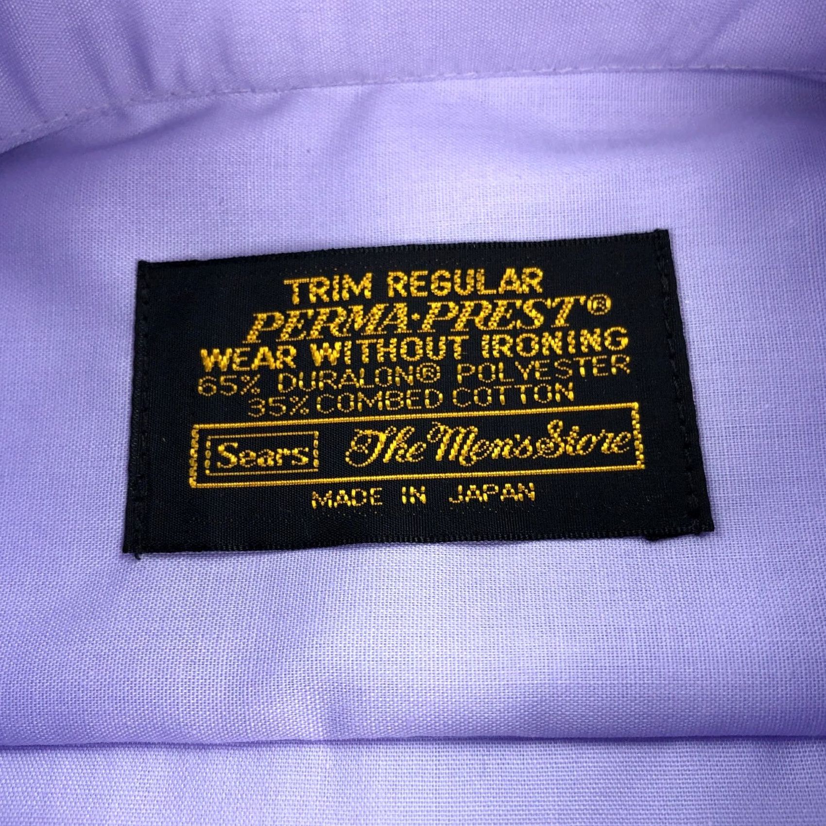 Sears VINTAGE Sears Purple 70s Shirt Mens Size 16 Cotton Blend Button-Front Short Sleeve Japan 1970s Size US L / EU 52-54 / 3 - 6 Thumbnail