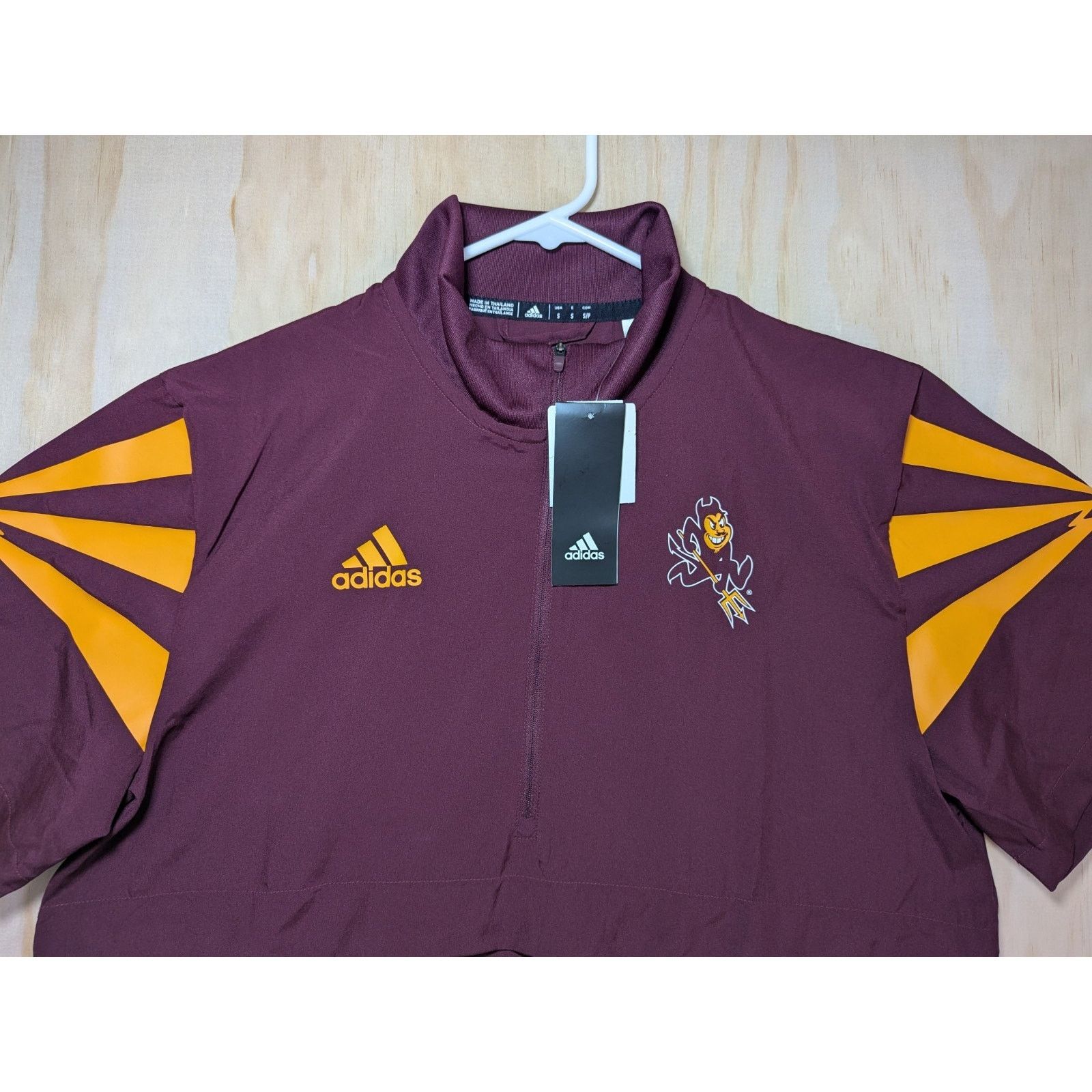 Adidas Adidas Men's Small ASU Sun Devils Short Sleeve 1/4 Zip Size US S / EU 44-46 / 1 - 3 Thumbnail