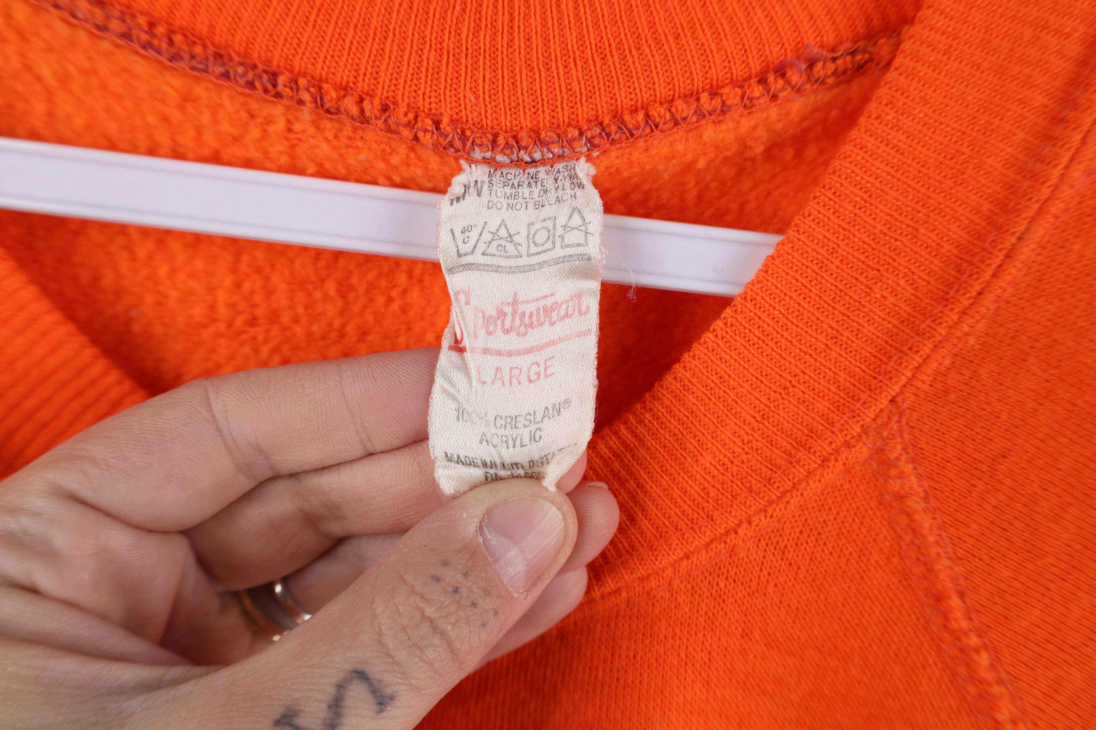 Vintage Vintage 70s Streetwear Blank Crewneck Sweatshirt Orange USA Size US L / EU 52-54 / 3 - 5 Thumbnail