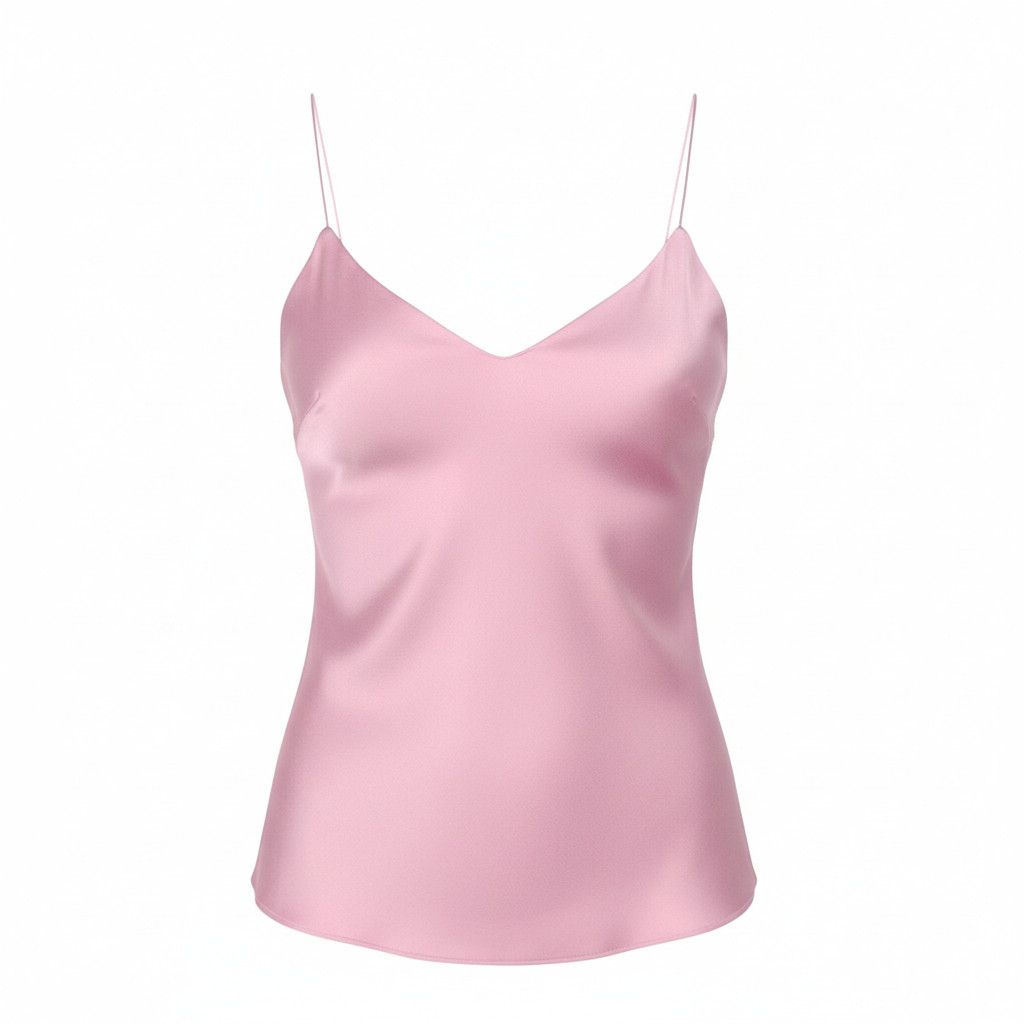 Max Mara EU42 Pink Spaghetti Strap Shiny Blouse 88802 Size XL / US 12-14 / IT 48-50 - 1 Thumbnail