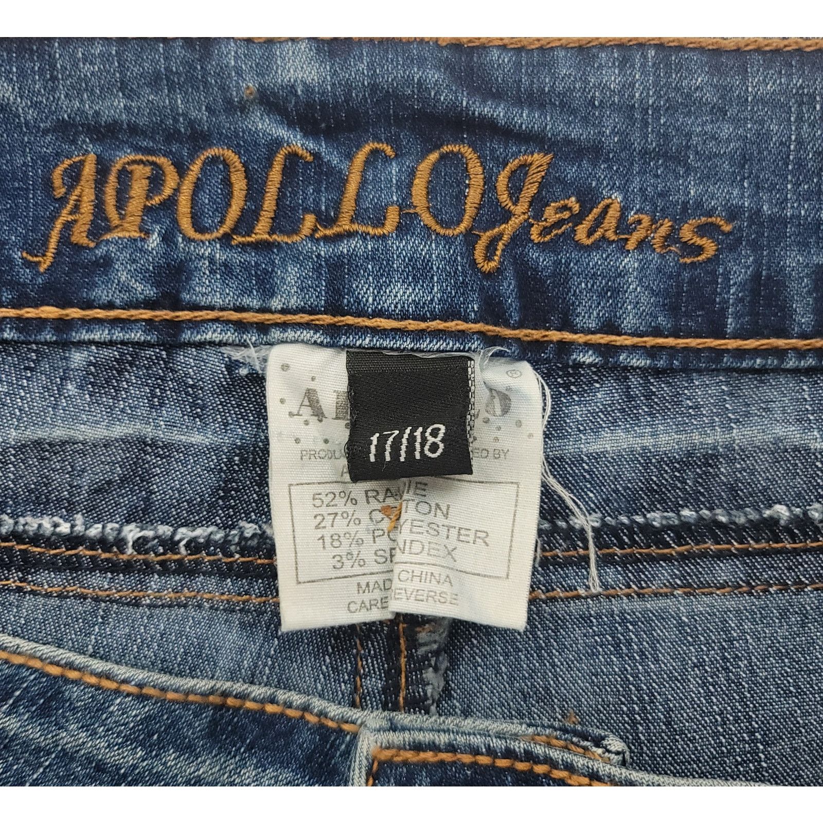 Apollo Apollo Embellished Cropped Stone Washed Wide Leg Jeans 17 18 Size 39" - 6 Thumbnail