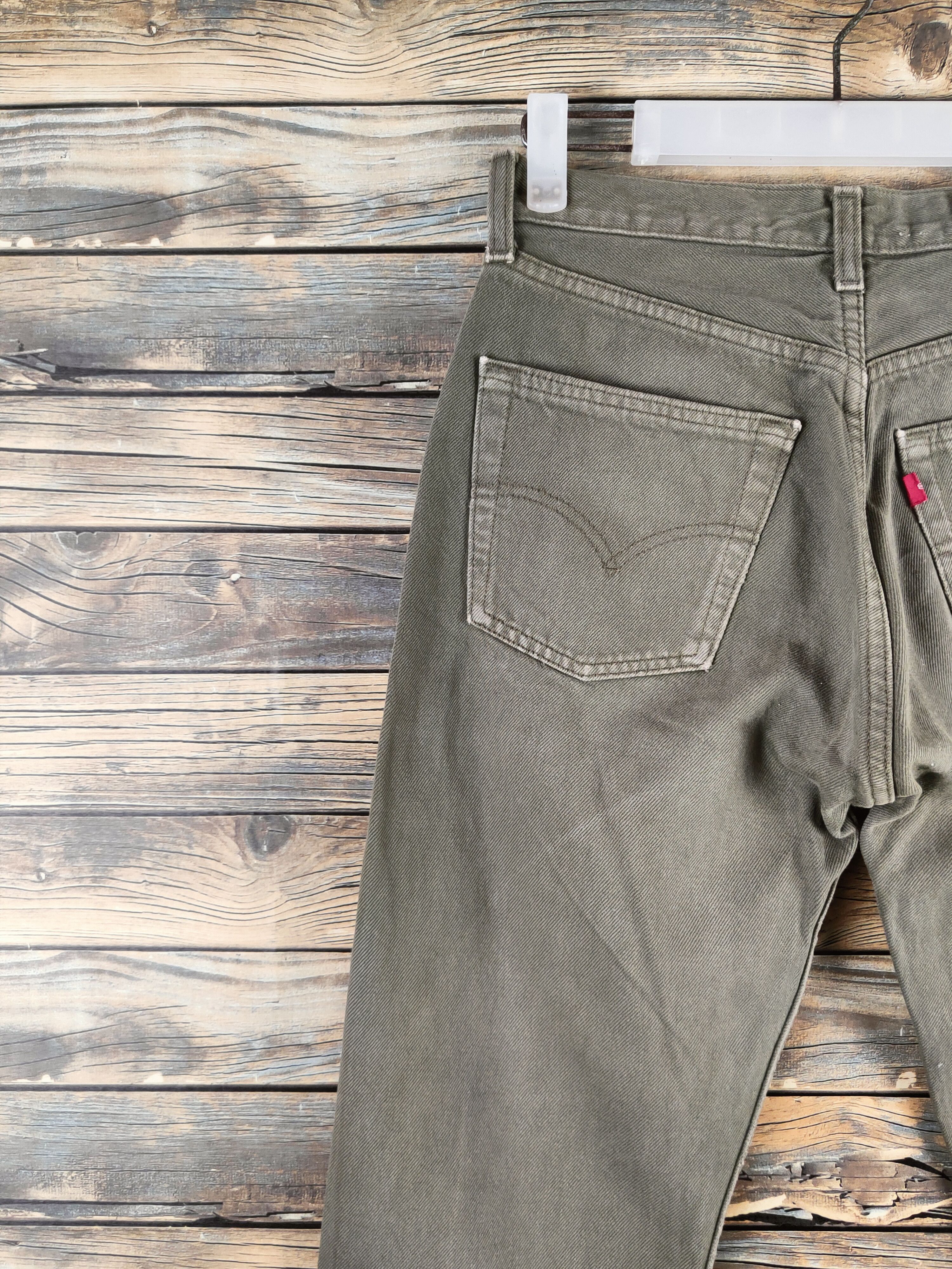Levi's 501 Levi's Olive vintage Denim Jeans #S2836 Size US 27 - 8 Thumbnail
