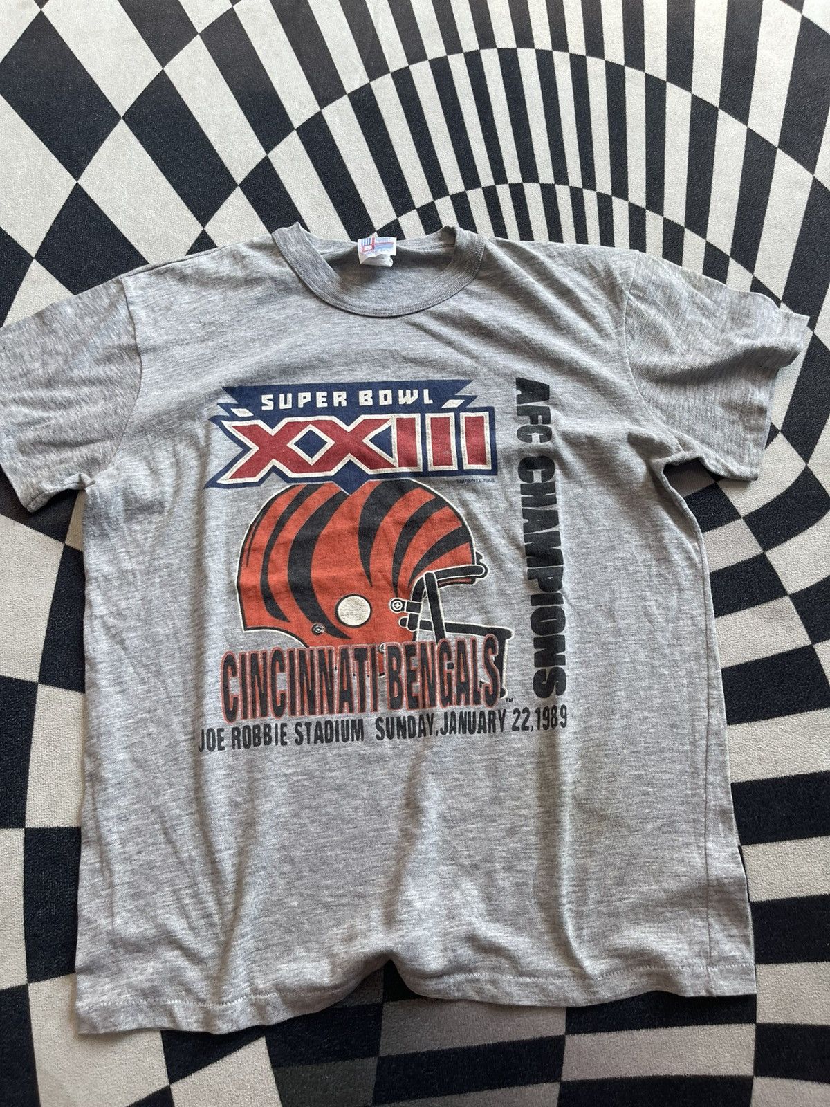 NFL VTG 1988 Super Bowl XXIII Cincinnati Bengals AFC Champions Size US L / EU 52-54 / 3 - 2 Thumbnail