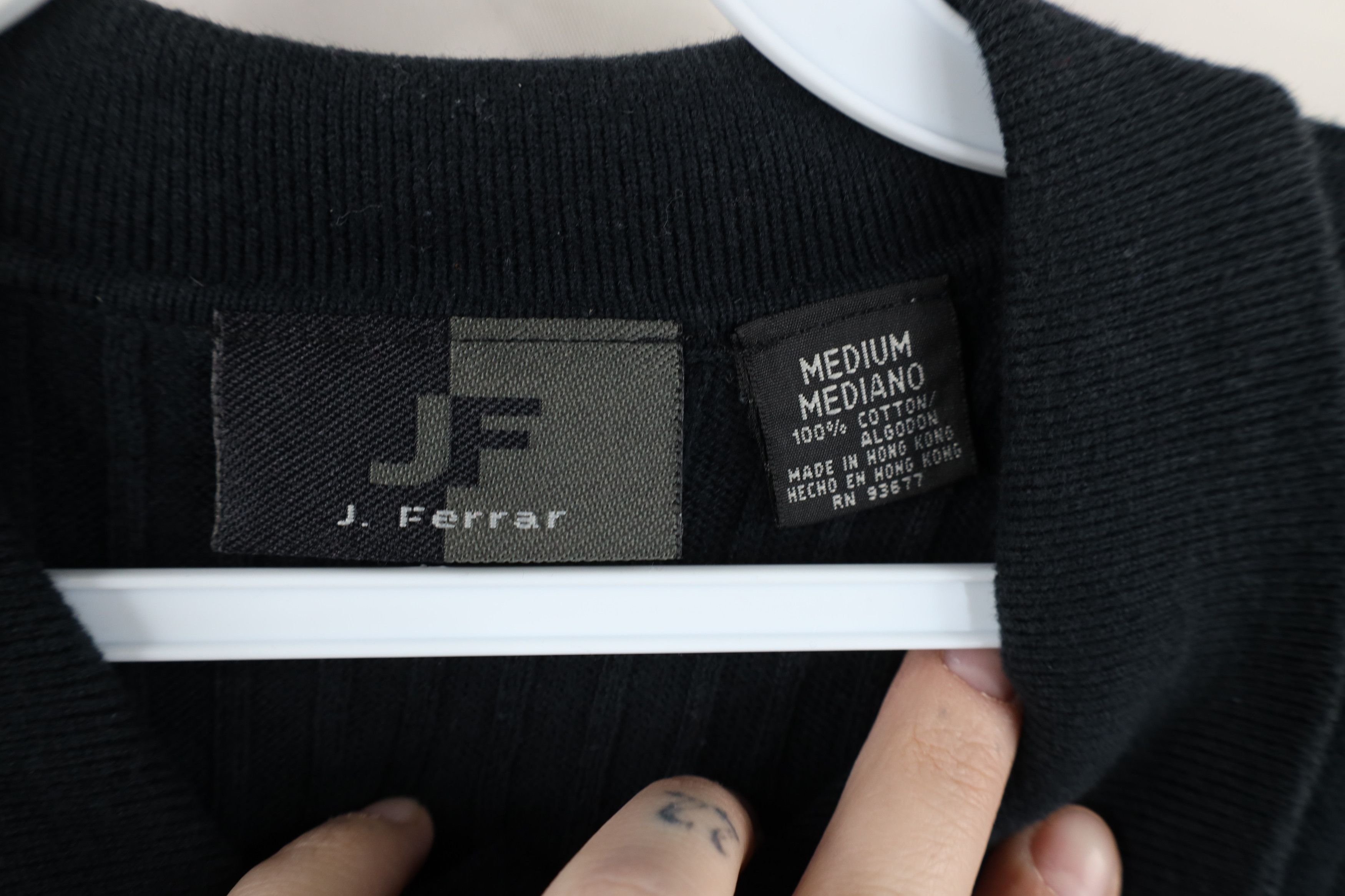 Vintage Vintage 90s Y2K Streetwear Ribbed Knit Collared Polo Black Size US M / EU 48-50 / 2 - 6 Thumbnail