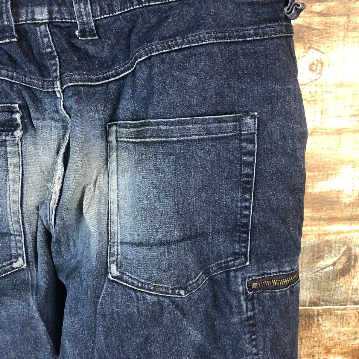 Japanese Brand Field Core Blue Distressed Denim Pants #A2115 Size US 35 - 23 Thumbnail