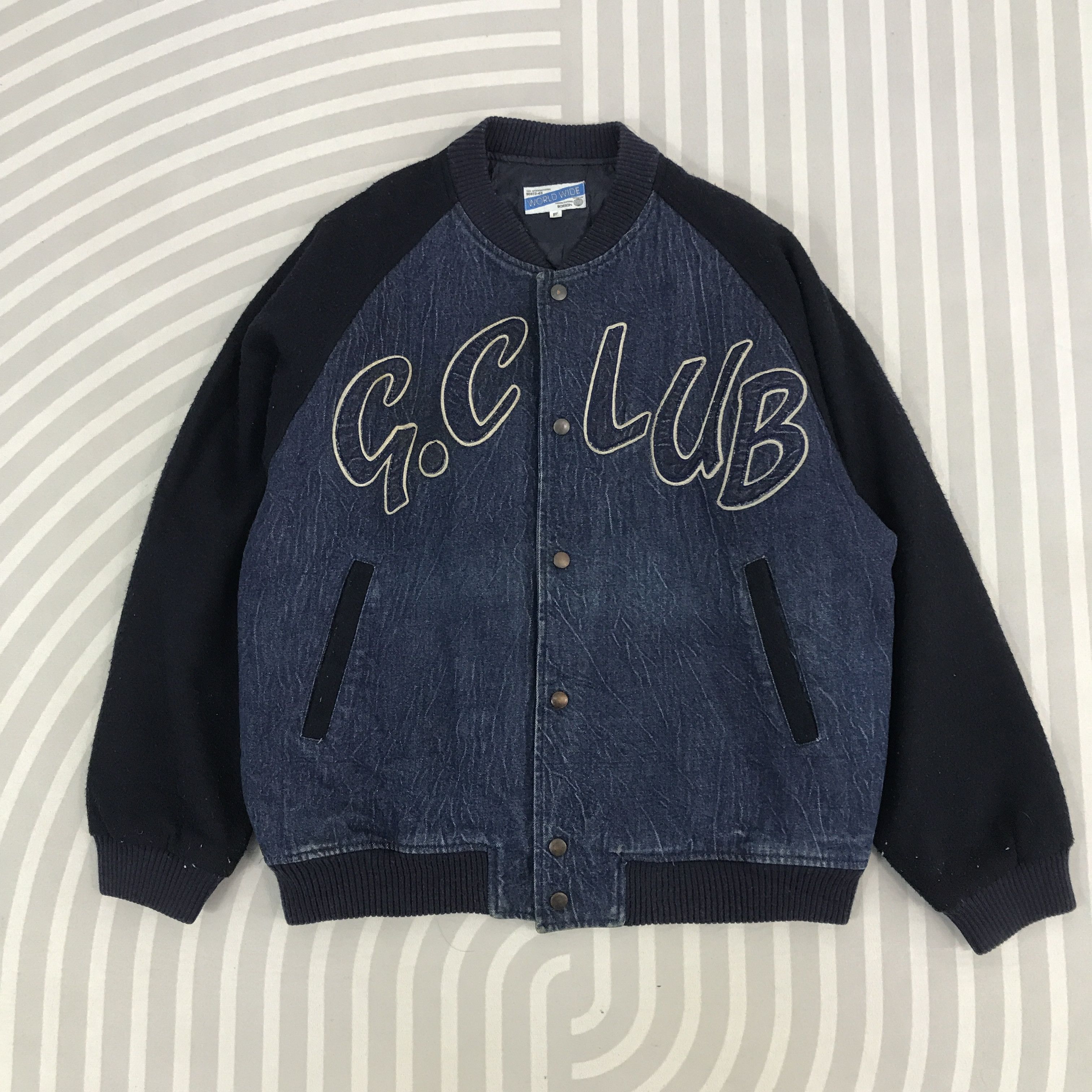 Japanese Brand × Vintage Vintage G.Club Bobson denim varsity Jacket Size US XL / EU 56 / 4 - 1 Thumbnail
