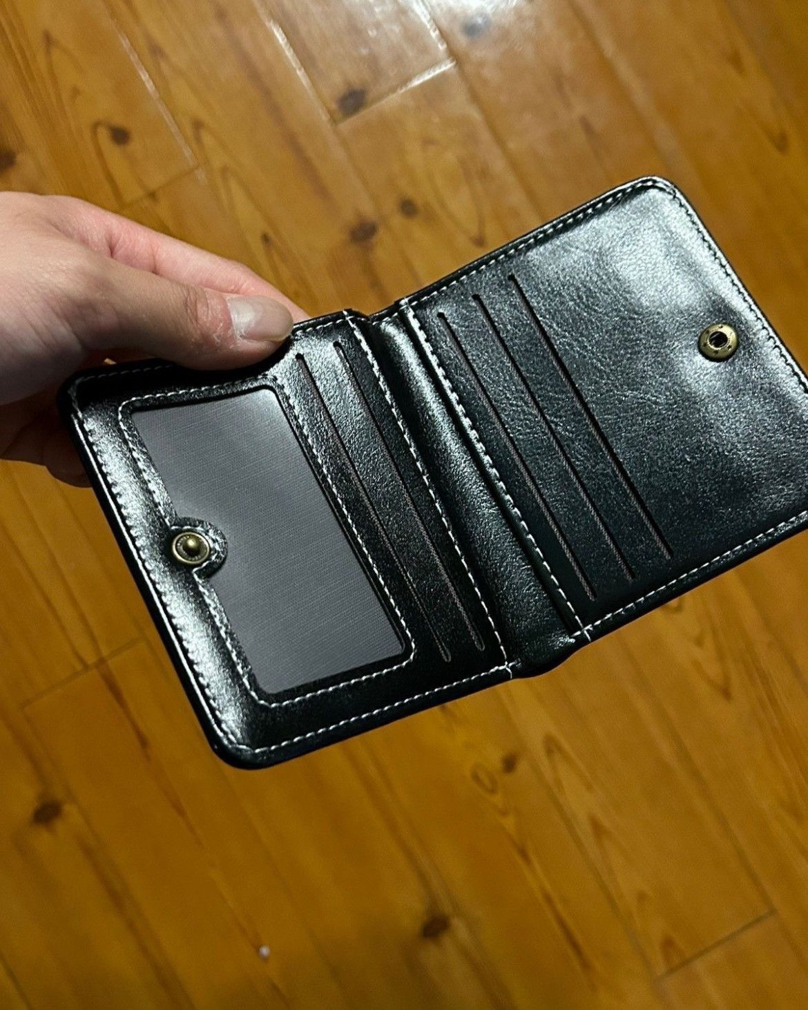 Japanese Brand × Vintage Y2K Leather Cross Wallet (black) Size ONE SIZE - 5 Thumbnail