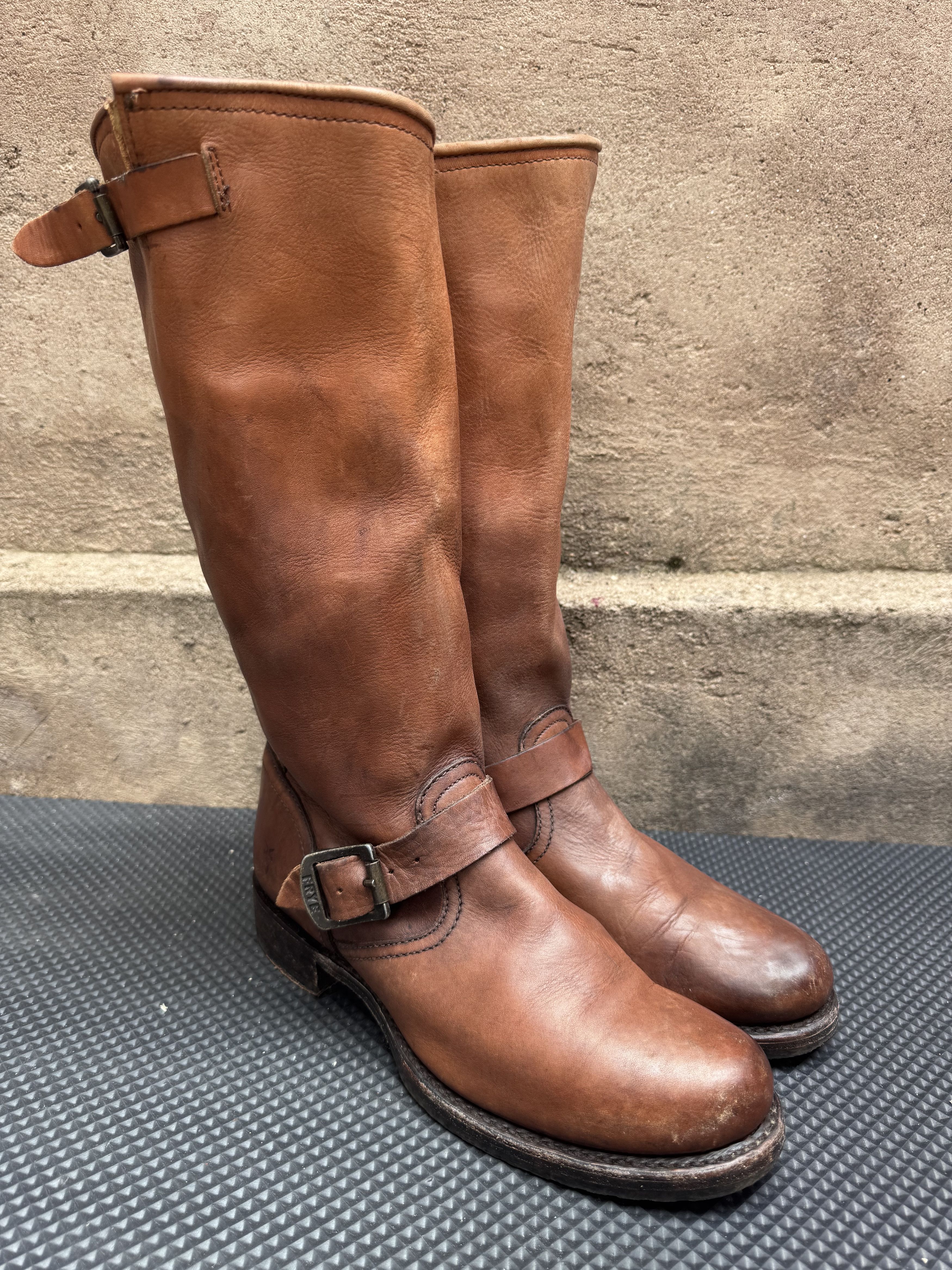 Frye Frye Veronica Slouch Distressed Leather Tall Riding Size US 9 / IT 39 - 4 Thumbnail