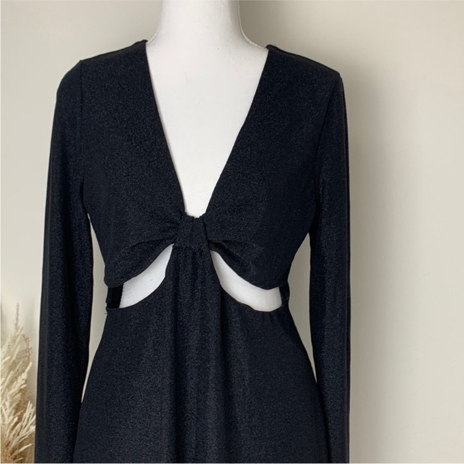 Target Basics NEW TARGET Wild Fable Black Sparkly Metallic Dress Cutouts Size XXL / US 16-18 / IT 52-54 - 5 Thumbnail