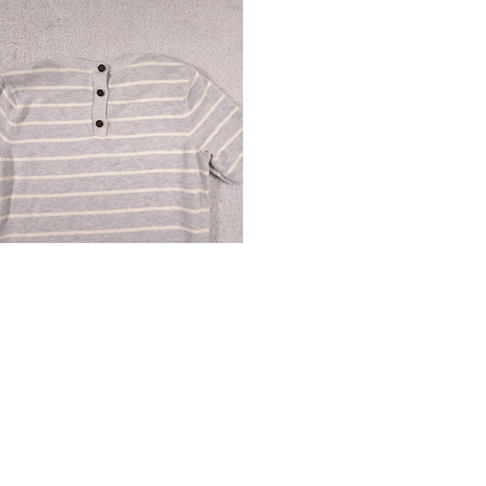 Banana Republic Banana Republic Sweater Dress Womens Medium Gray White Striped Knit Short Sleeve Size M / US 6-8 / IT 42-44 - 9 Thumbnail