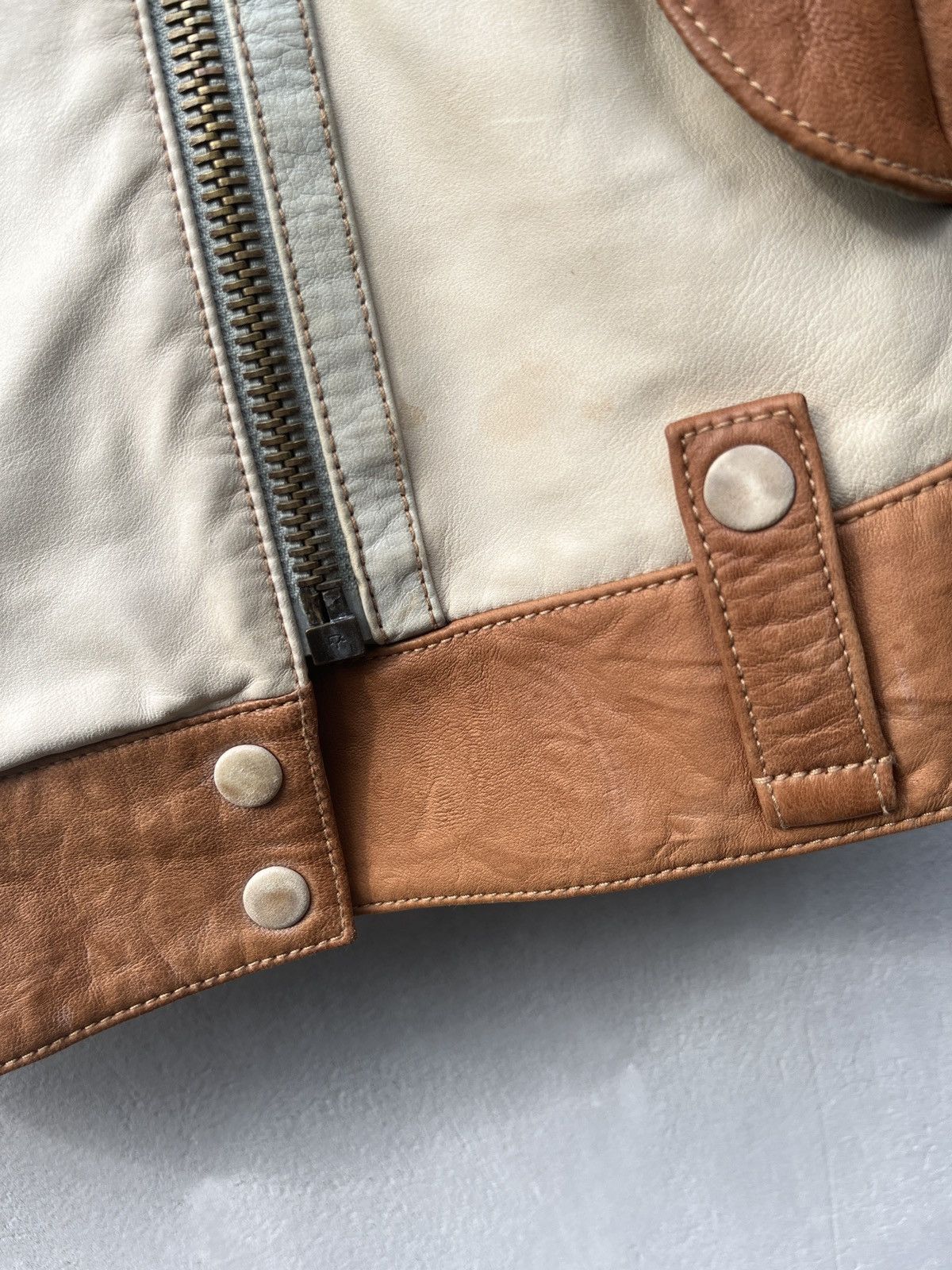 Leather Vintage Suede Skin Vest Real Leather JSB Y2K 90s Moto Japan Size M / US 6-8 / IT 42-44 - 5 Thumbnail