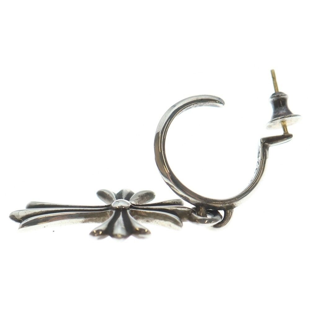 Chrome Hearts CHROME HEARTS Tiny CH Cross Hoop Earring Silver Size ONE SIZE - 3 Thumbnail
