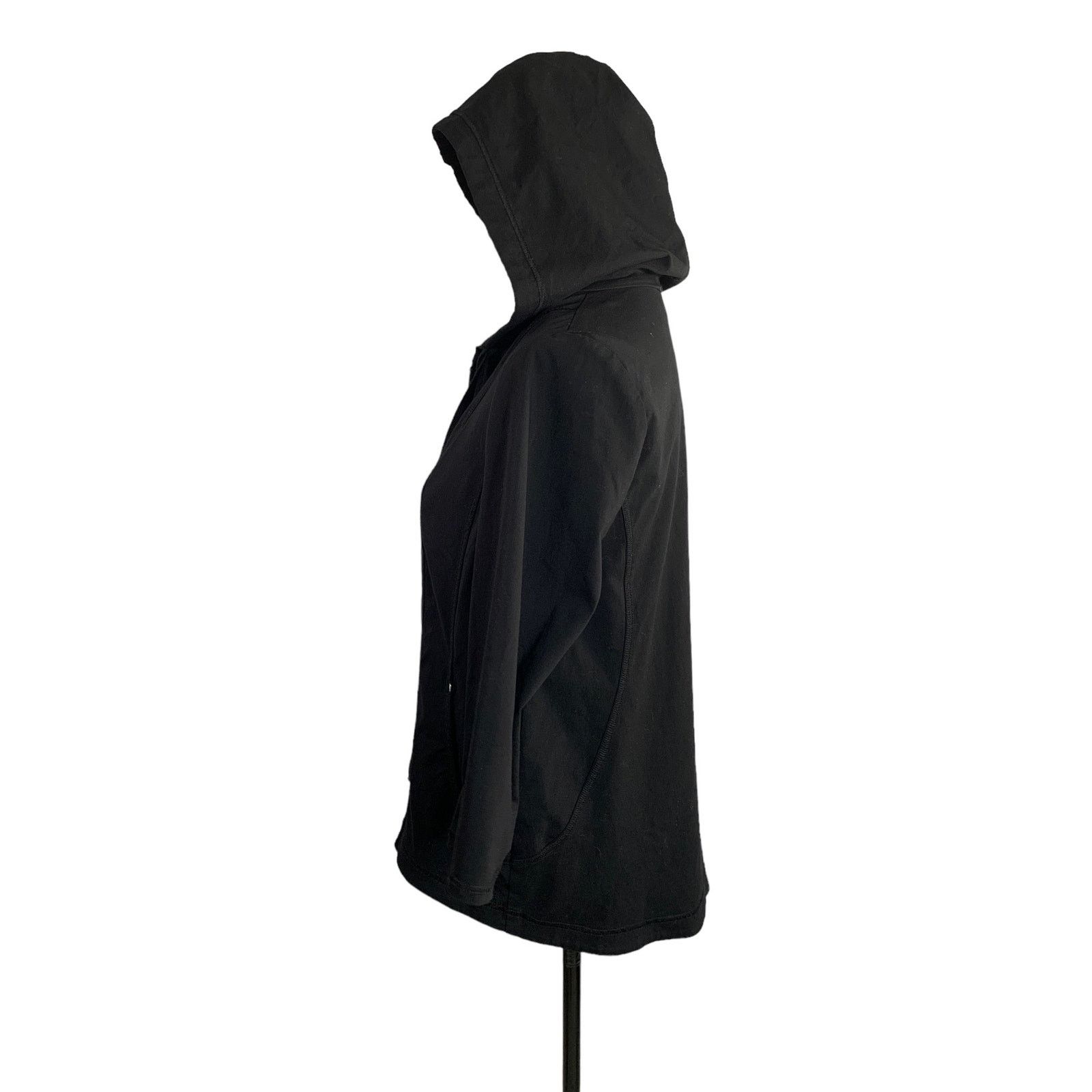 Chicos Chico's Hooded Jacket Black 3/4 Sleeves Full Zip Women Small Size S / US 4 / IT 40 - 6 Thumbnail