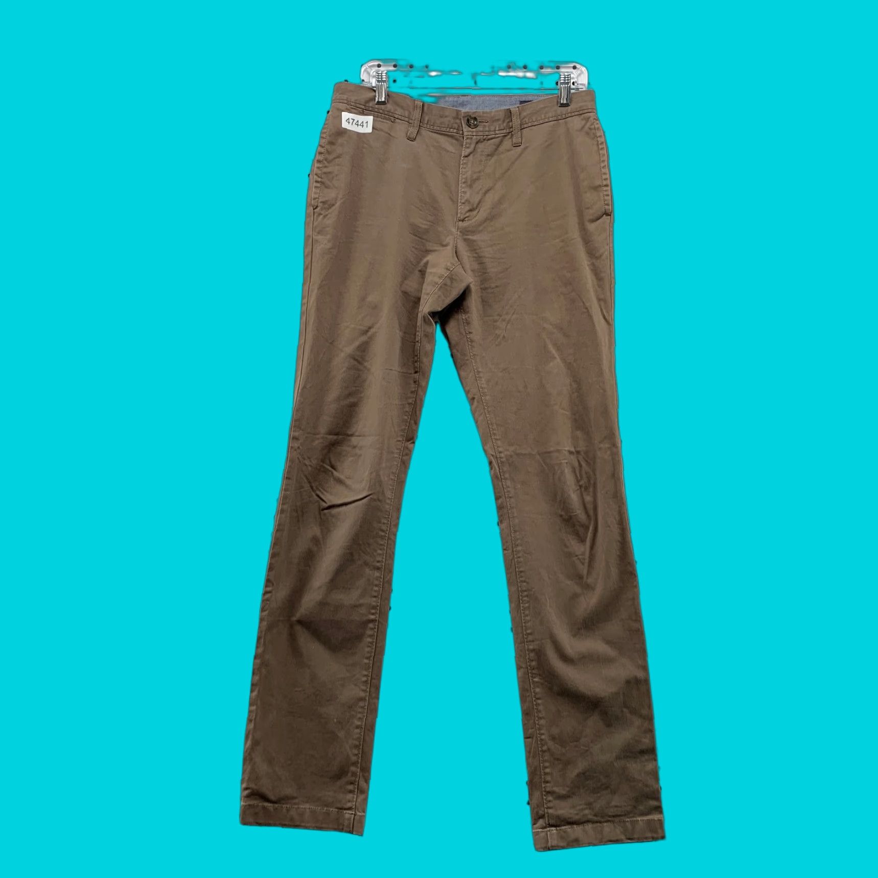 Vintage Wallin & Bros Chino Pants Mens 32x34 Brown Slim Fit School Work Khaki Pants Size US 32 / EU 48 - 1 Thumbnail