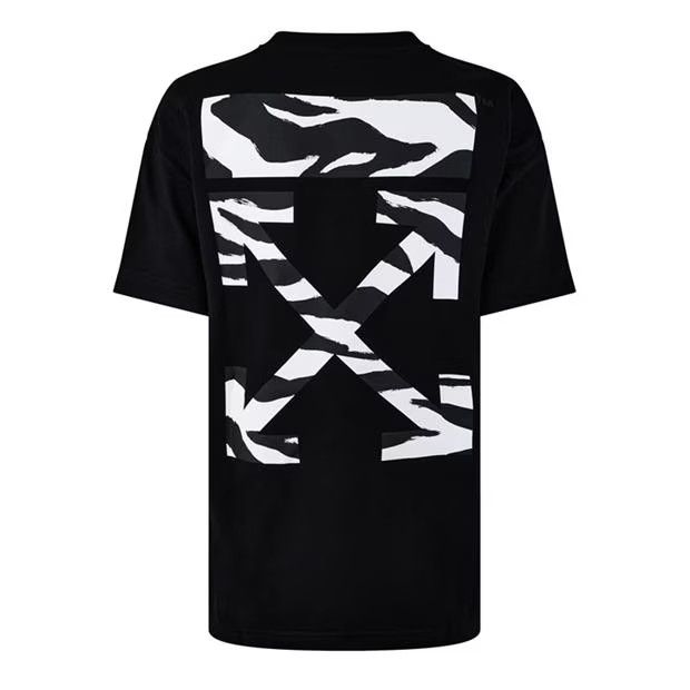 Off-White o1g2r1mq1224 Off Zebra T-Shirts in Black & White Size S / US 4 / IT 40 - 2 Thumbnail