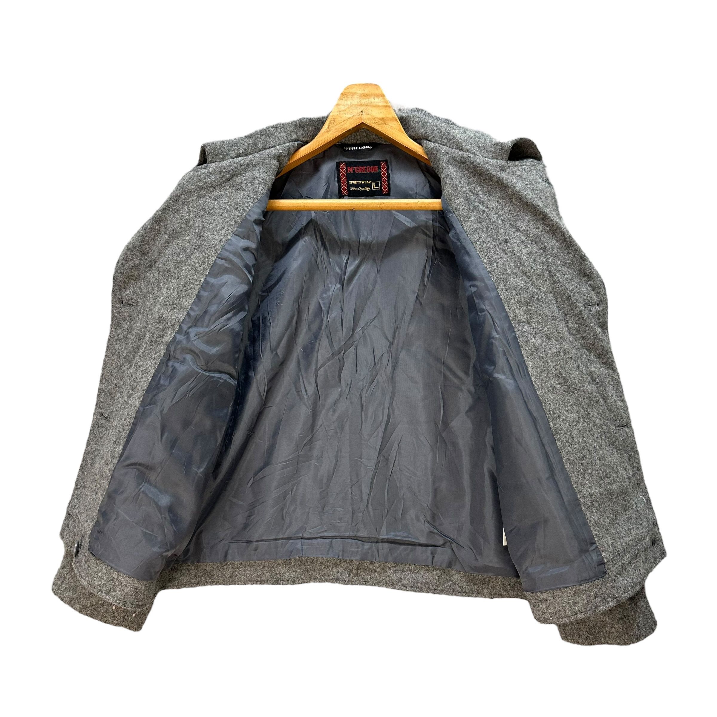 MCGREGOR Double Breasted Gray Wool Crop Coat #A37-0840