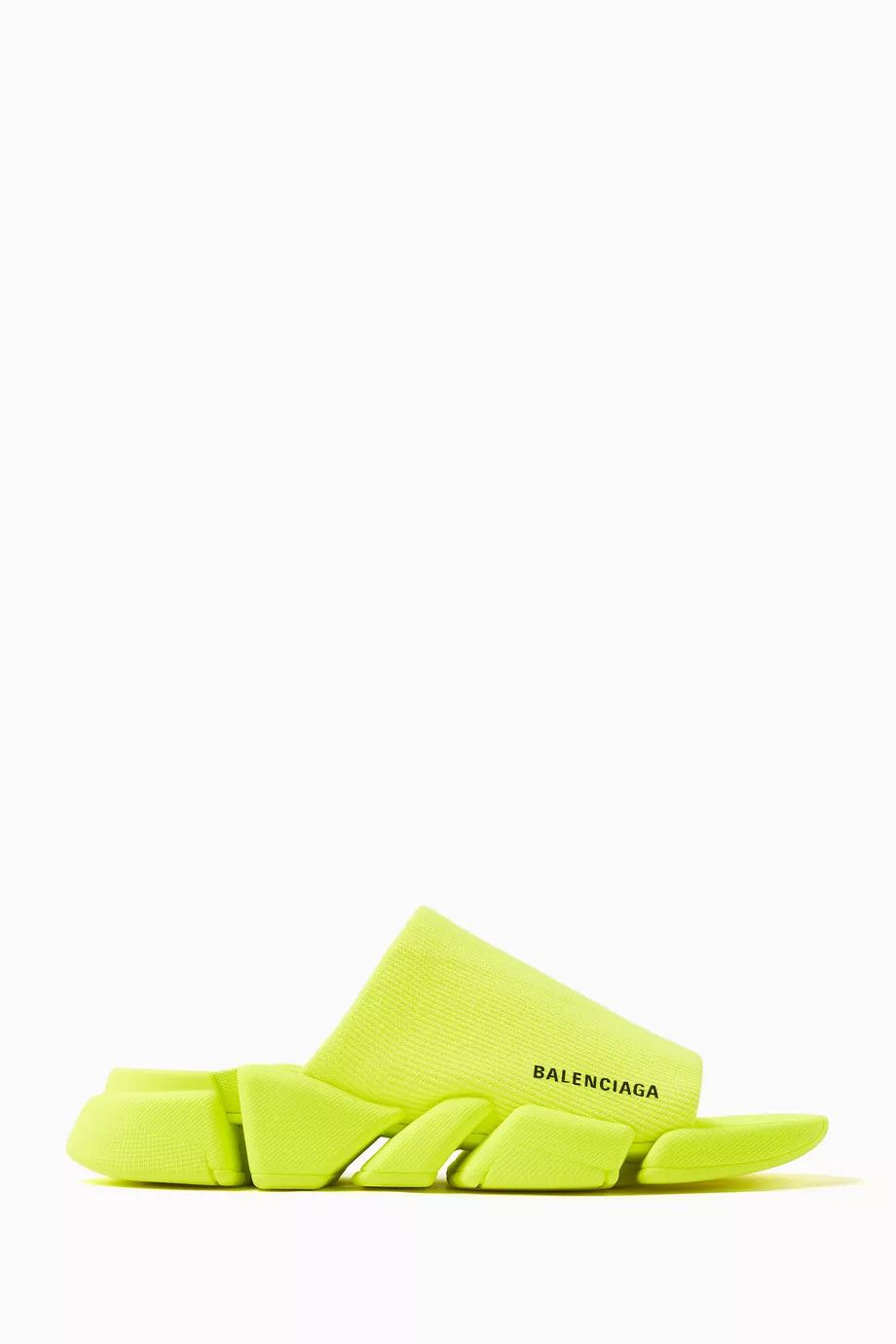 Balenciaga o1tr1nto0525 Speed 2.0 Recycled Knit Slide Sandals in Yellow Size US 7 / EU 40 - 1 Thumbnail