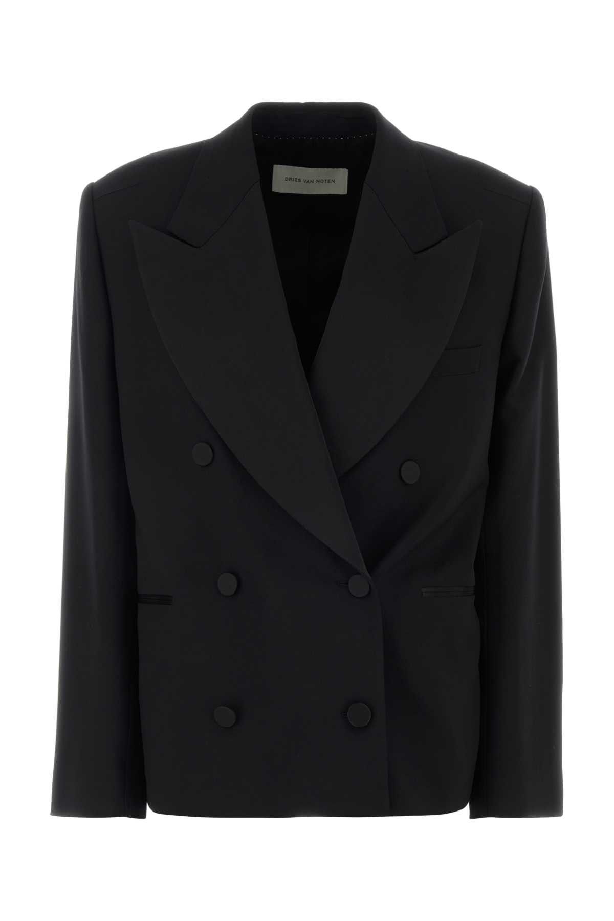 Dries Van Noten Black Wool Blend Bosea Blazer Size S / US 4 / IT 40 - 1 Thumbnail