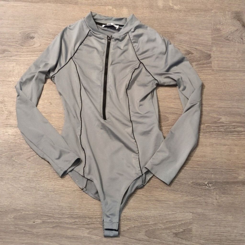 Other Love J long sleeve gray bodysuit size medium Size L / US 10 / IT 46 - 1 Thumbnail