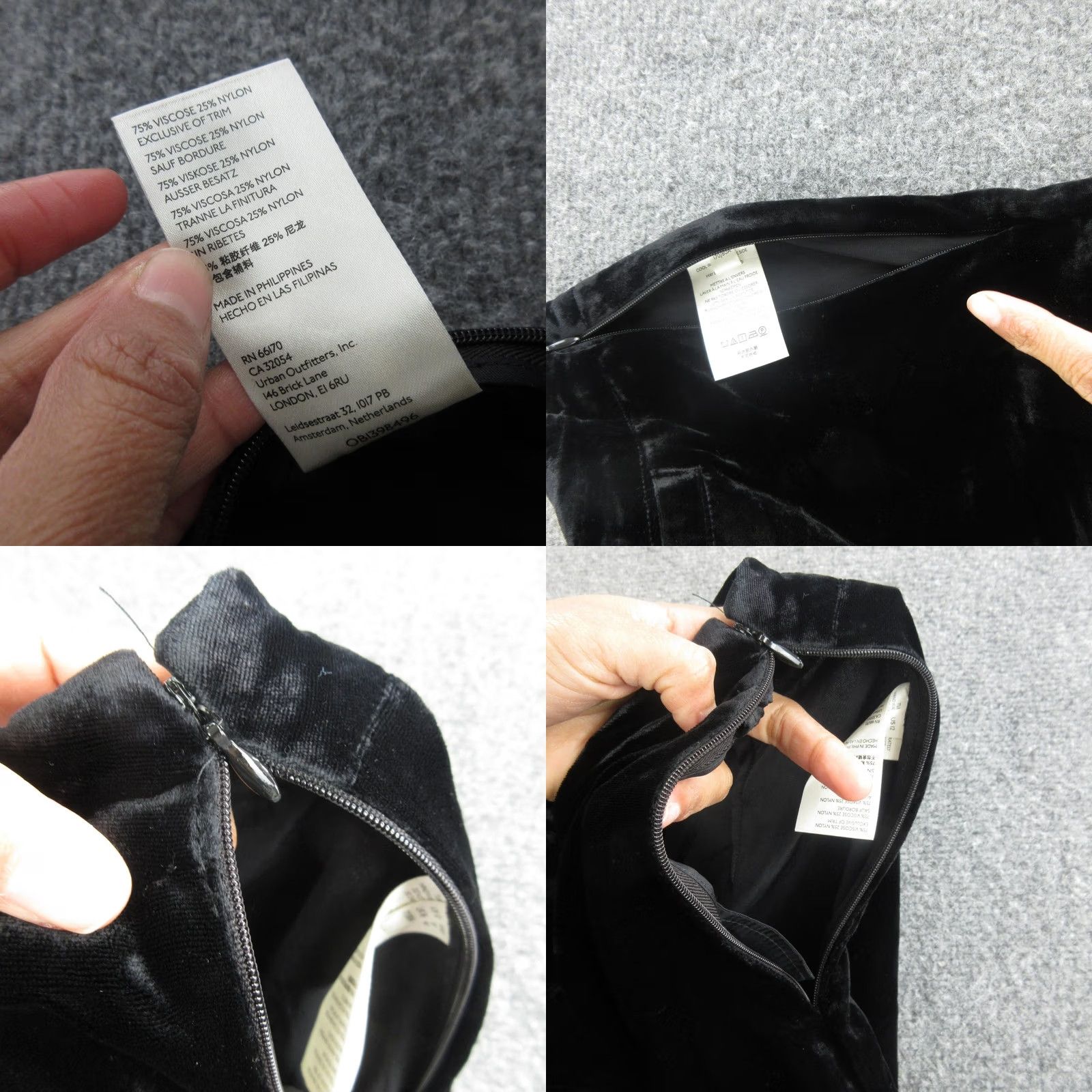 Anthropologie VINTAGE Anthropologie Dress Pants Womens 12 Black Velvet Wide Leg Lined Pockets Party Size 34" / US 12 / IT 48 - 8 Thumbnail