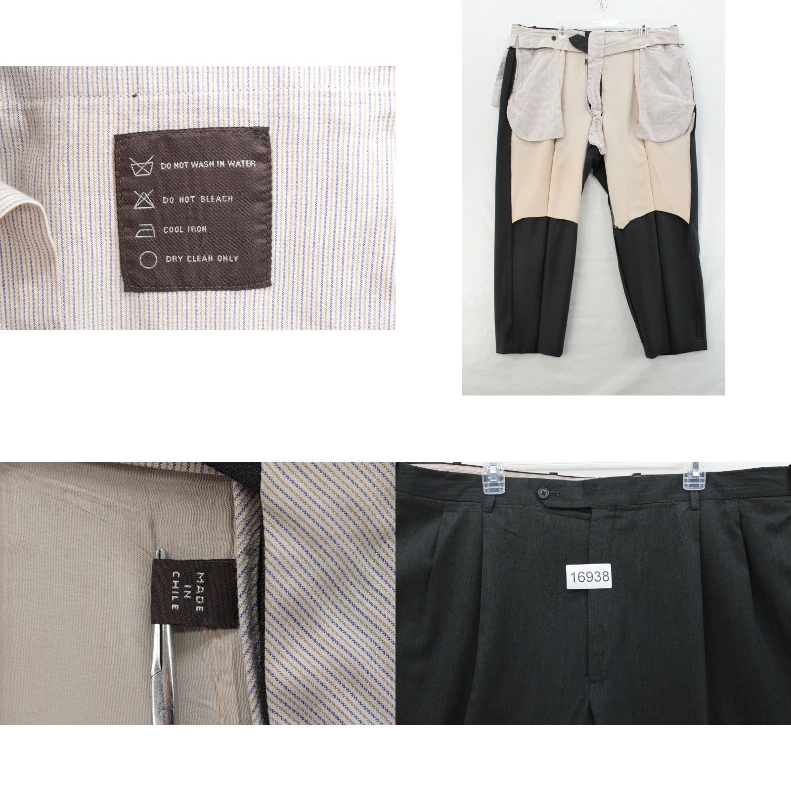 Vintage Corbin Dress Pants Mens 44x30 Black Wool Pleated Cuffed Slacks Classic Stylish Size US 44 / EU 60 - 8 Thumbnail