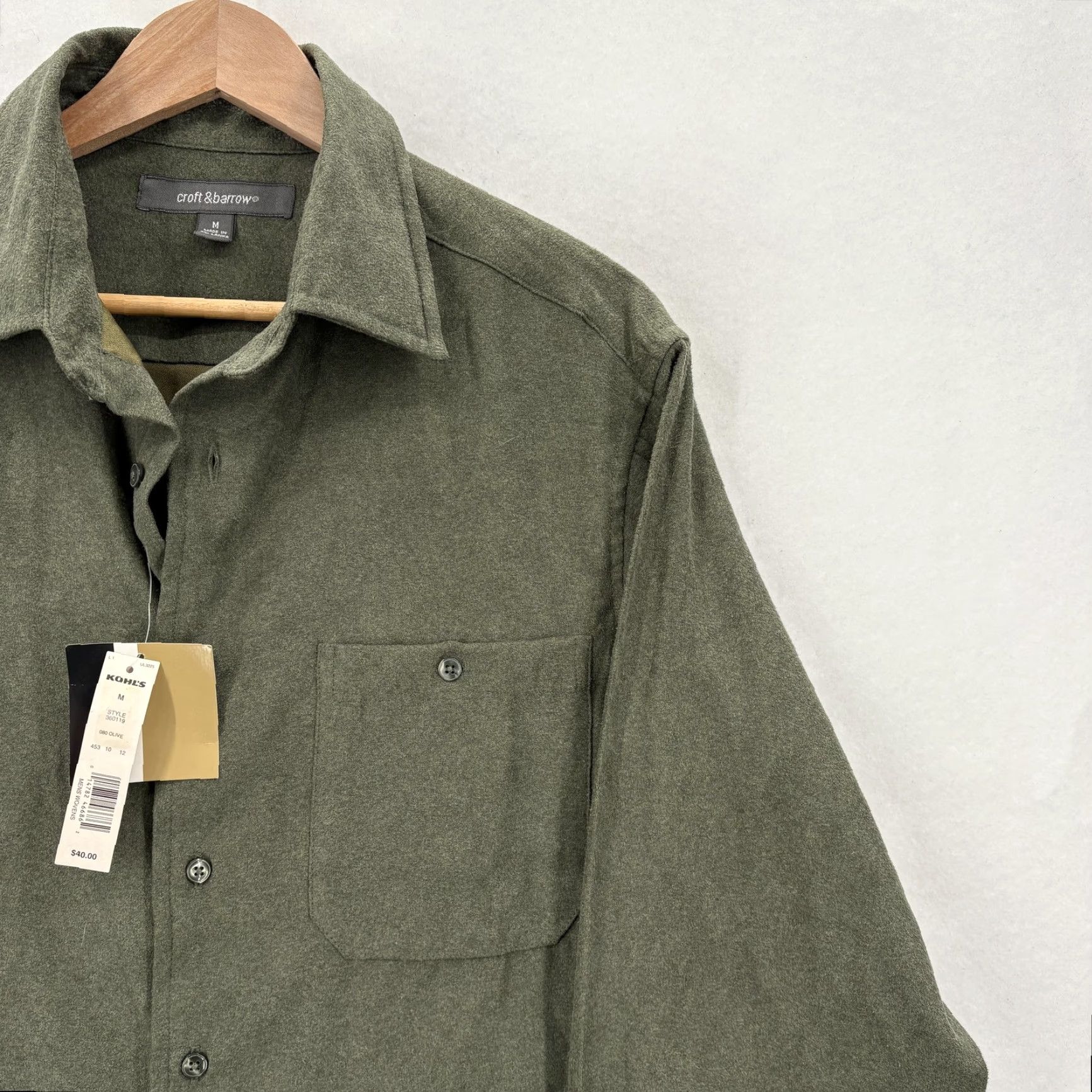 Croft & Barrow VINTAGE Croft & Barrow Shirt Mens Medium Olive Button Front Long Sleeve Woven Sueded VTG Size US M / EU 48-50 / 2 - 2 Thumbnail
