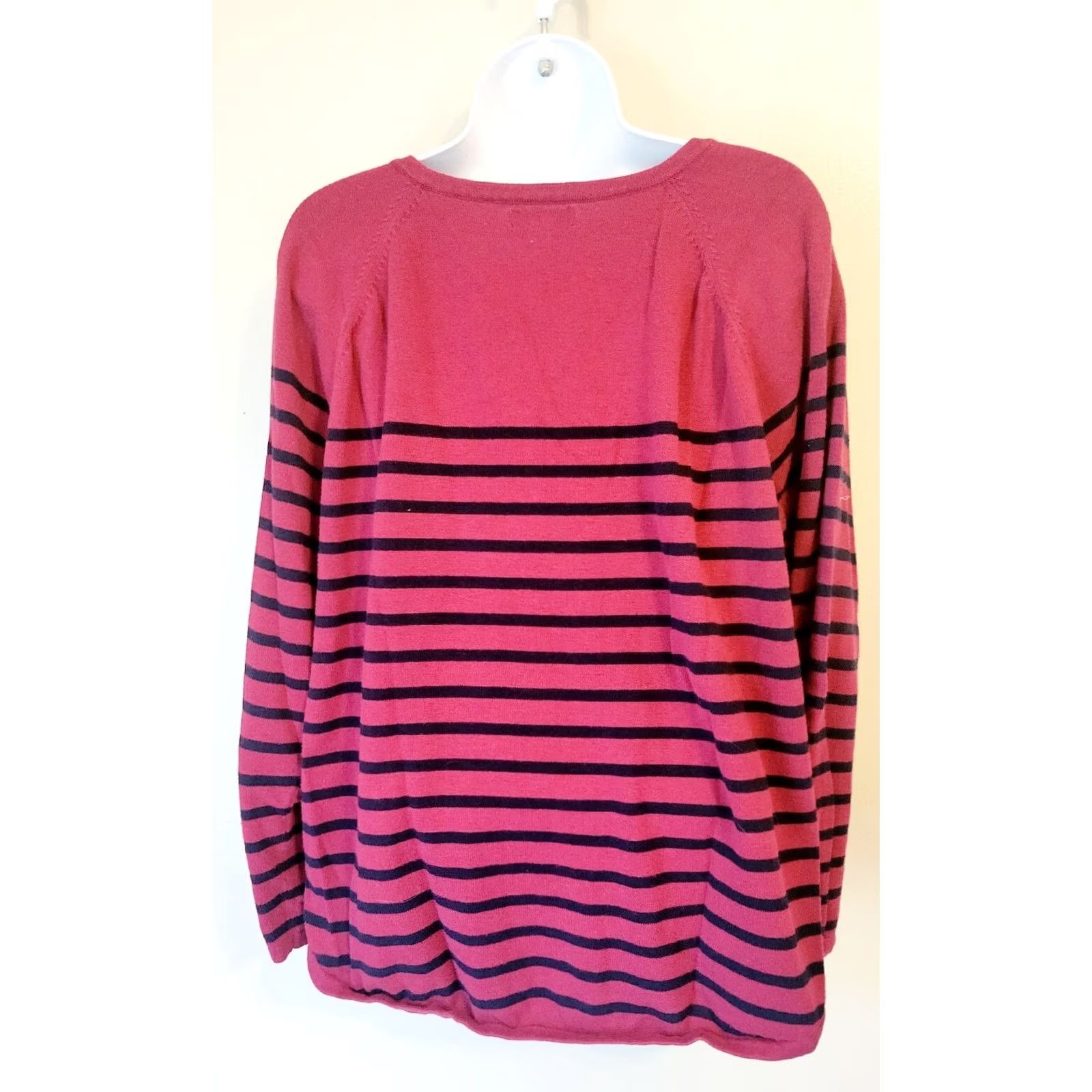 Greats Great Northwest Indigo Striped Lightweight Sweater L Pink Black Womens Pullover Regular Long Sleeve Round Neck Casual"} Size L / US 10 / IT 46 - 3 Thumbnail