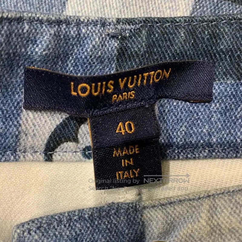 Louis Vuitton Louis Vuitton Summer Blue Cotton Checkered Denim Pants . Size 27" / US 4 / IT 40 - 3 Thumbnail