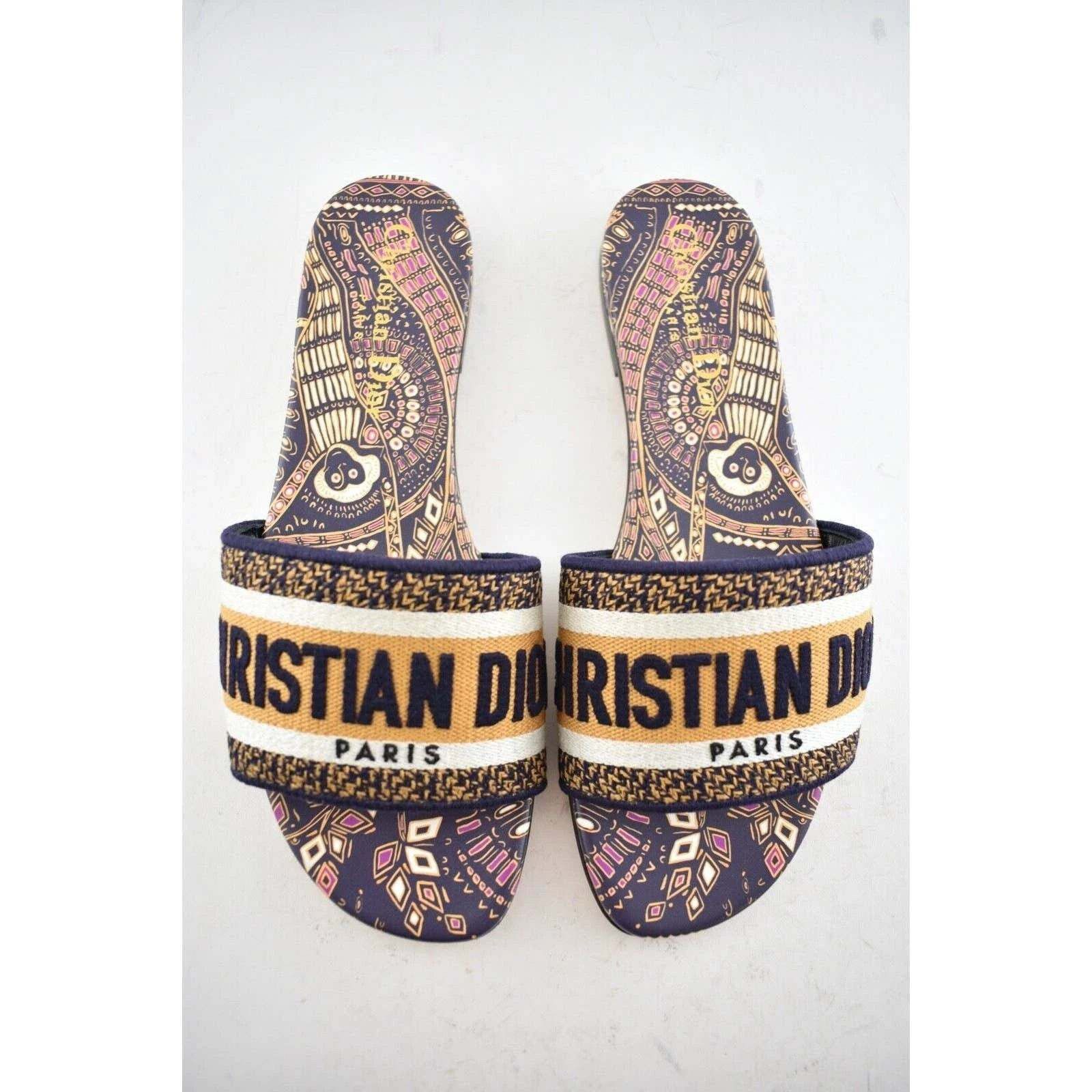 Dior Dway Animals Logo Slide Mule Flat Sandal 35 Size US 5 / IT 35 - 8 Thumbnail