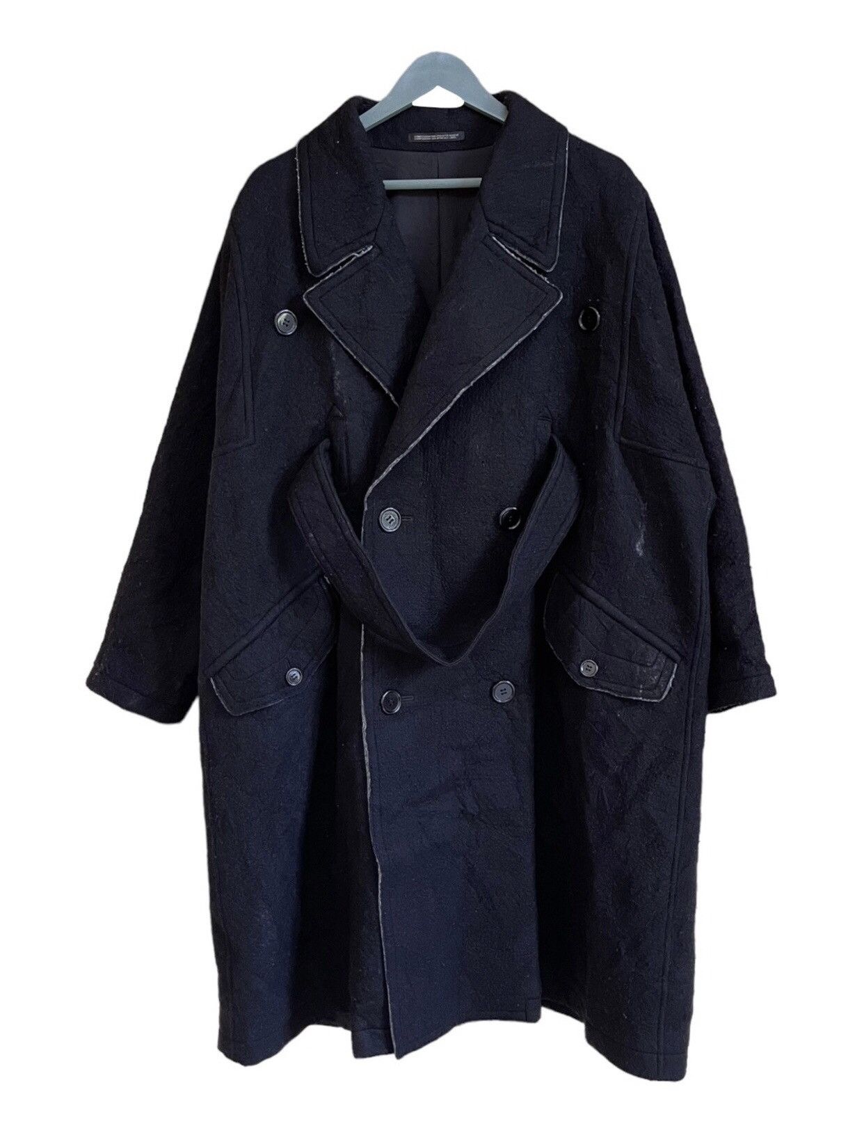 Designer × Yohji Yamamoto Yohji Yamamoto + Noir Wool Trench Coat With Belt Size US L / EU 52-54 / 3 - 1 Thumbnail