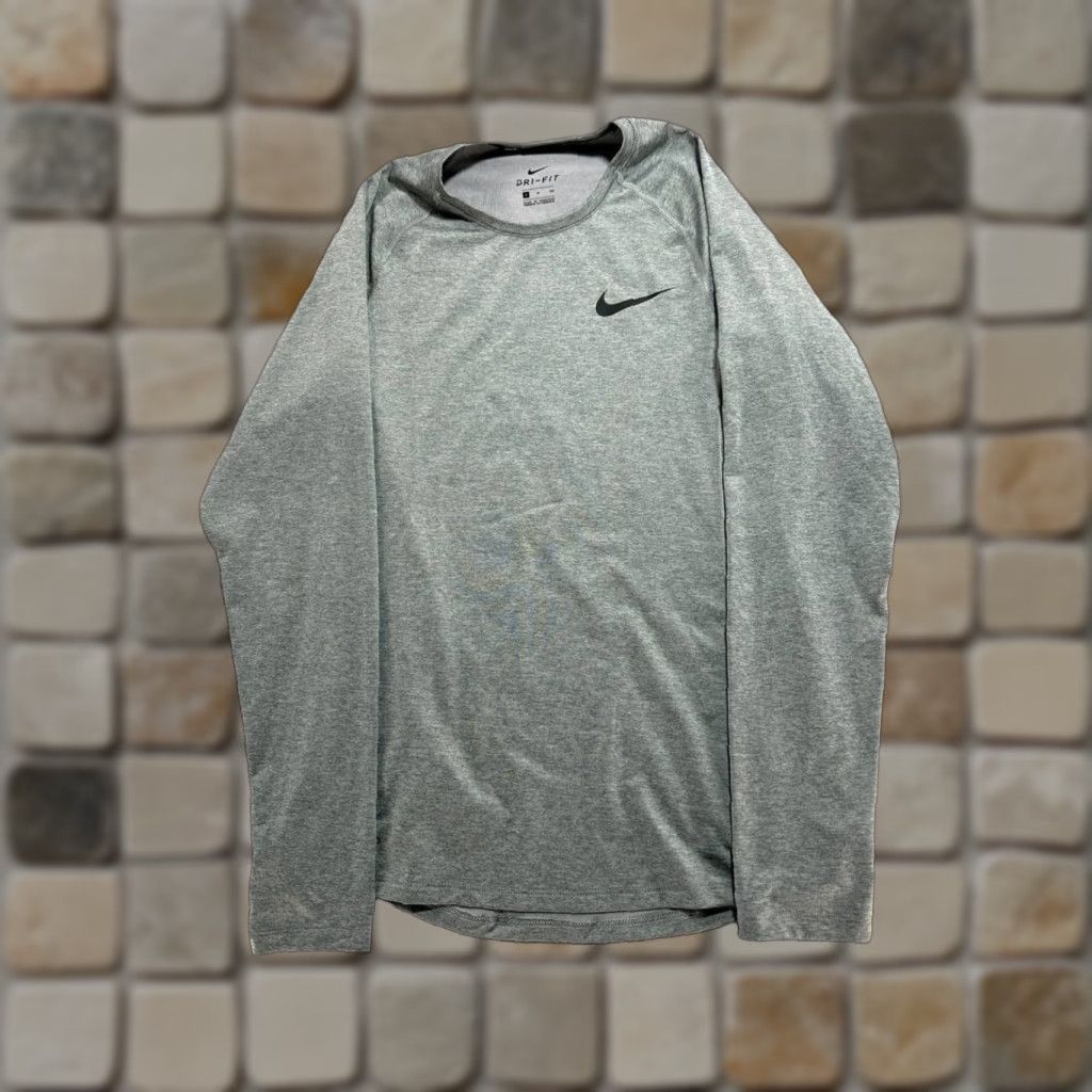 Nike Nike Pro Shirt Mens Small Heather Olive Swoosh Dri-Fit Stretch Training Size US S / EU 44-46 / 1 - 1 Thumbnail