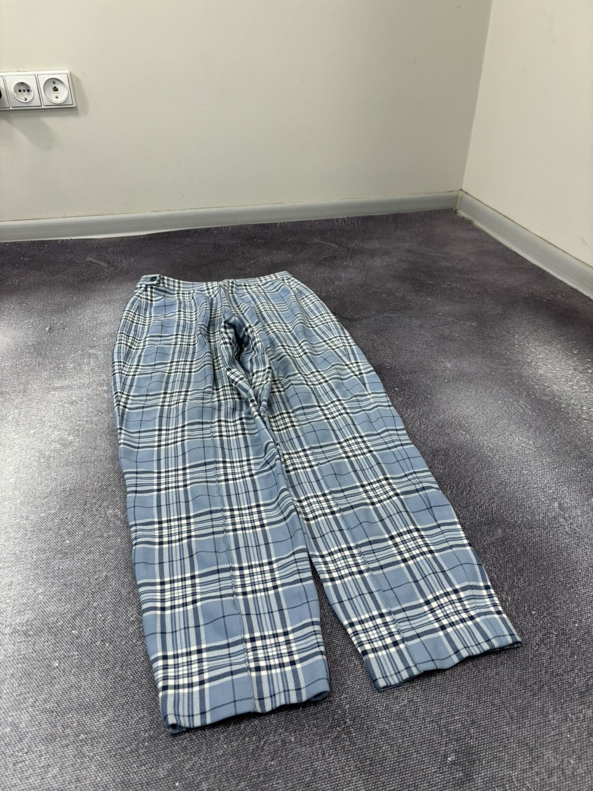 Escada Escada Margaretha Ley Vintage Tartan Check Blue Luxury Pants Size 32" / US 10 / IT 46 - 12 Thumbnail