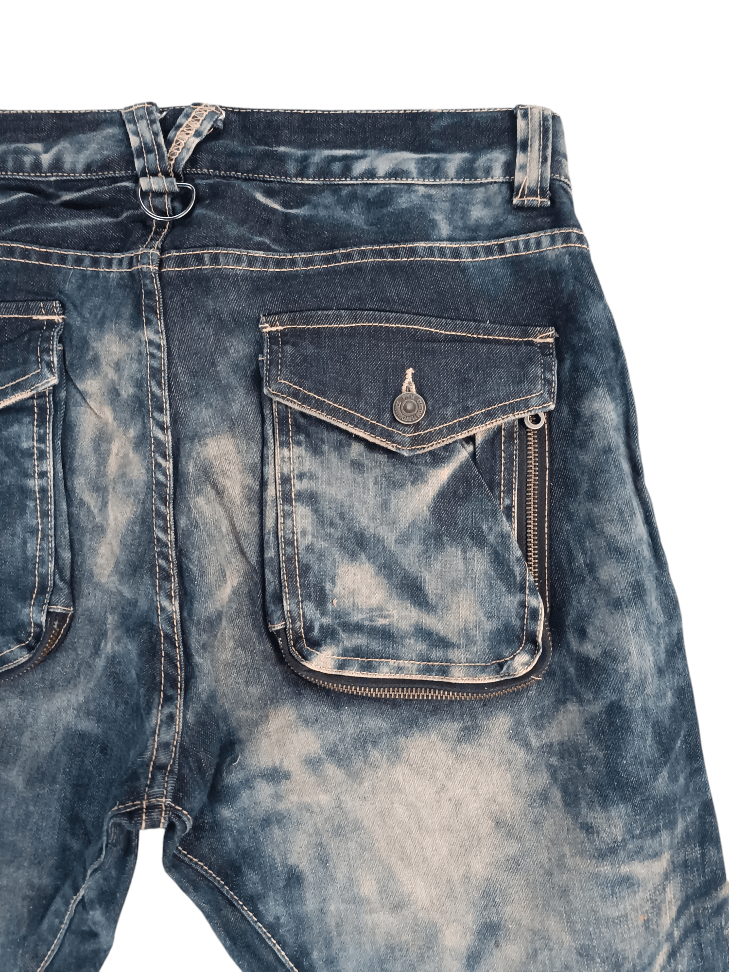 Japanese Brand RARE 💥 PPFM TYE DIE WHISKERS TWISTED LEG DENIM Size US 34 / EU 50 - 12 Thumbnail
