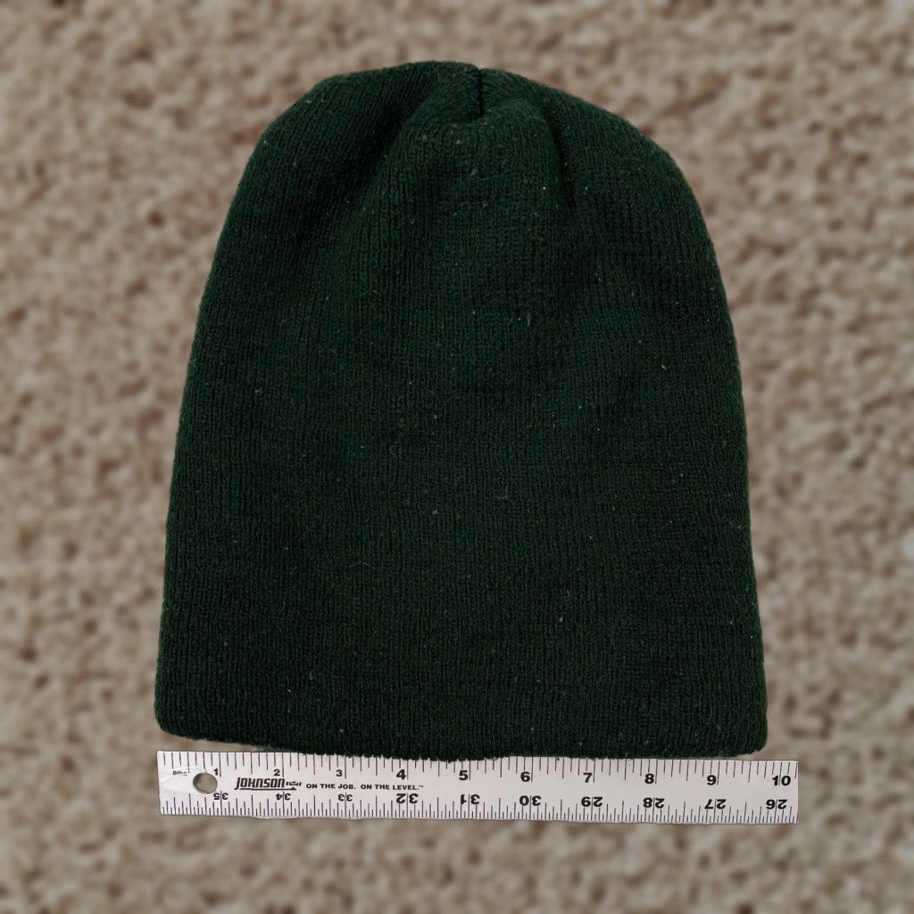 Vintage Dark Green Knit Beanie Toque Adult One Size Adjustable Ski Hat for Men Size ONE SIZE - 1 Thumbnail