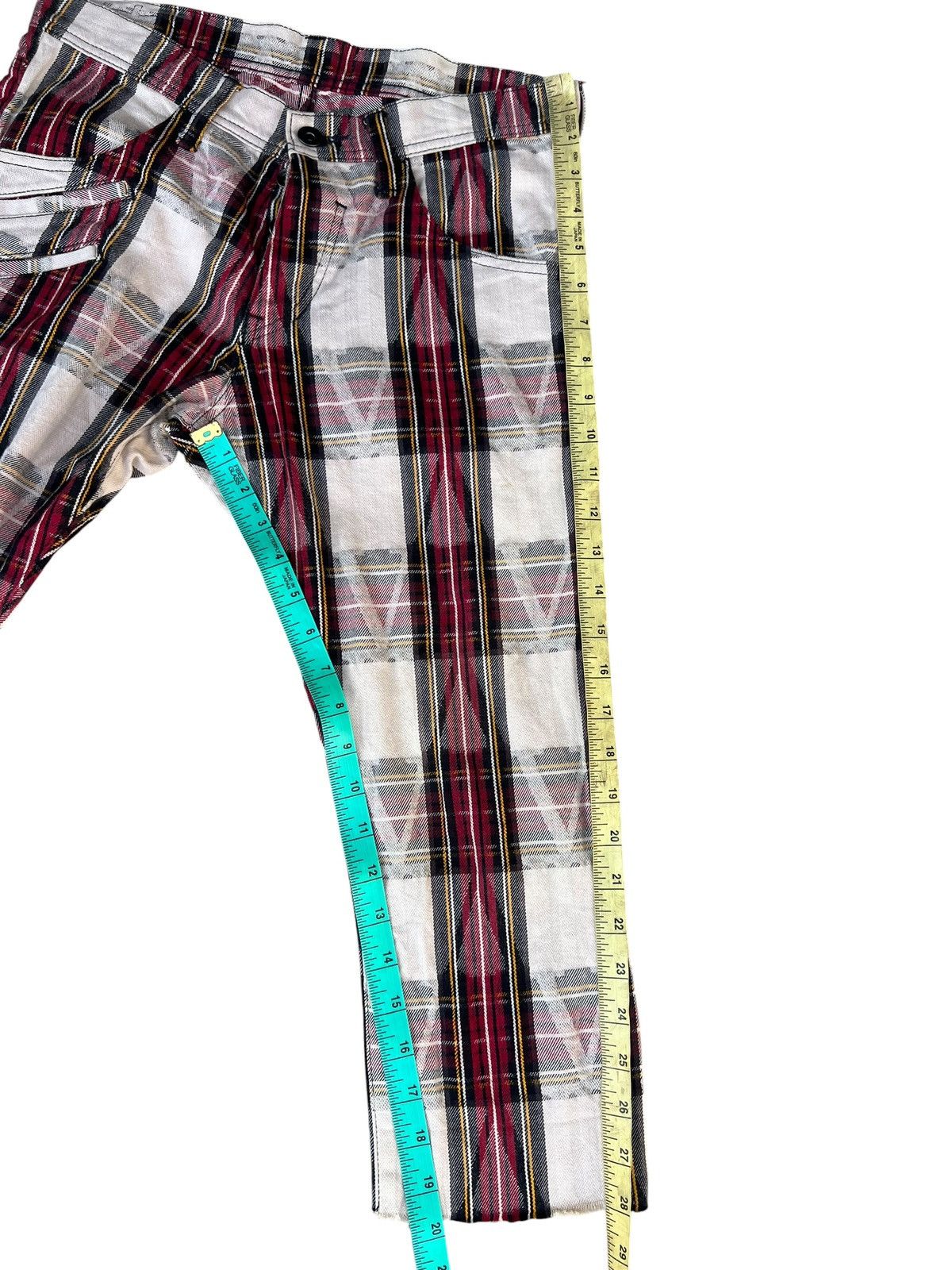 SHAREEF Shareef 2007 Japan Check Raw Edge Cropped Pant Size US 29 - 6 Thumbnail