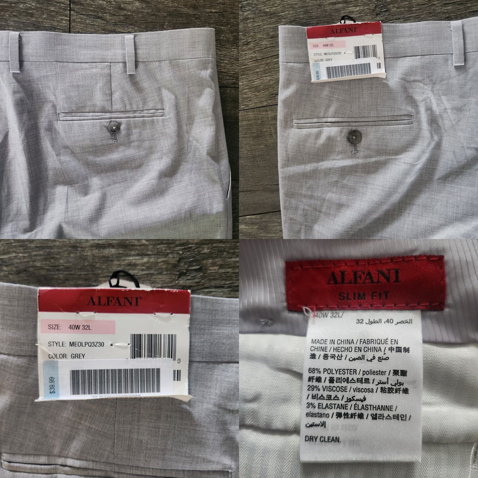 Alfani Alfani Slim fit Dress Pants Mens 40x32 Light Gray Stretch New W/ Tags Mens Dress Pants Straight Leg Preppy Wedding City 40 Mens Regular XS? Size US 40 / EU 56 - 9 Thumbnail