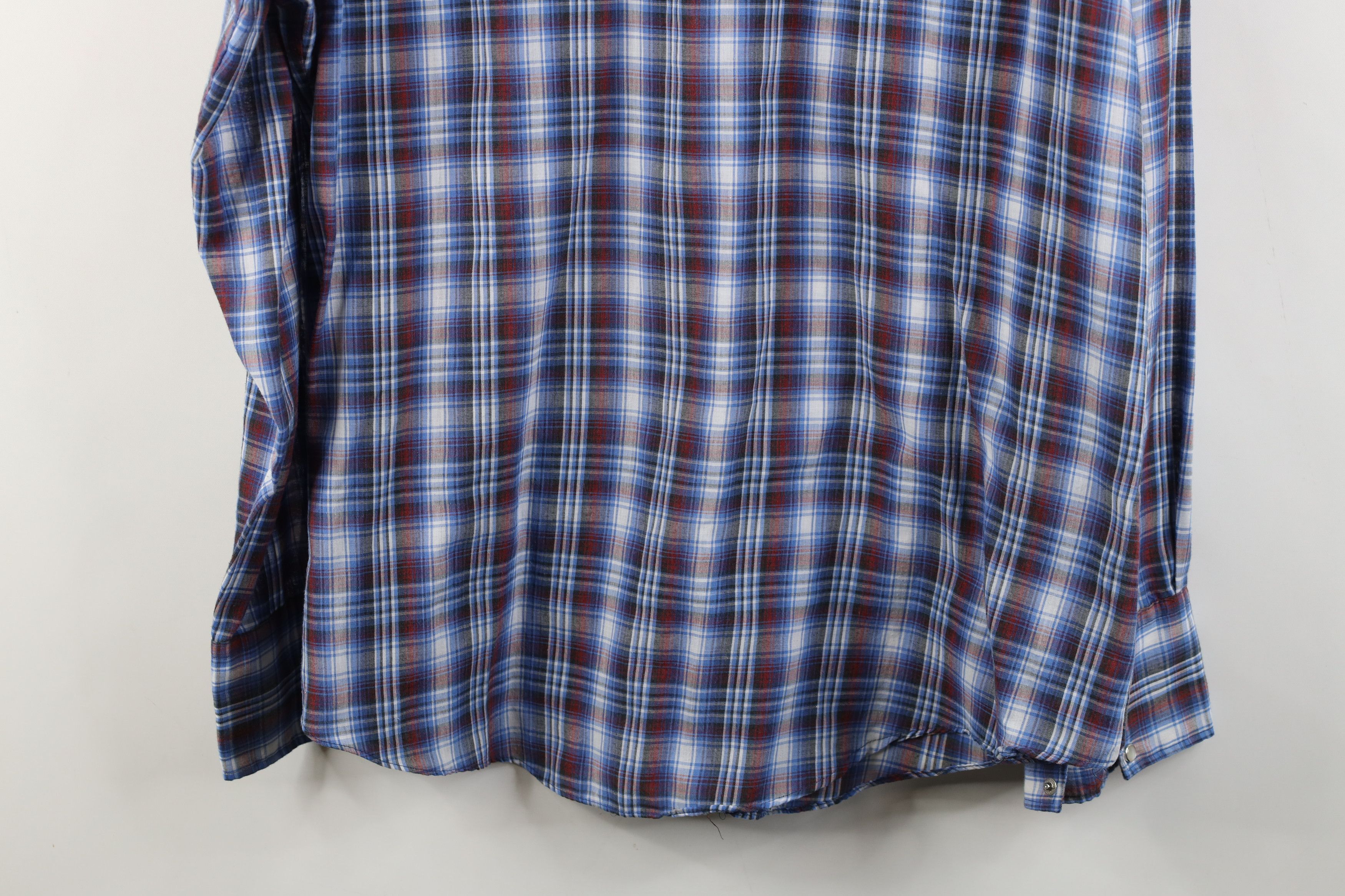 Vintage Vintage 70s Streetwear Western Snap Button Shirt Plaid Size US L / EU 52-54 / 3 - 12 Thumbnail