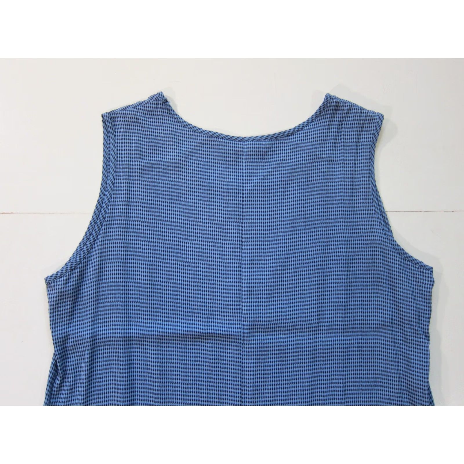 Vintage VINTAGE Notations Clothing Co. Rayon Blue Plaid Sleeveless Long Maxi Dress XL Size XL / US 12-14 / IT 48-50 - 5 Thumbnail