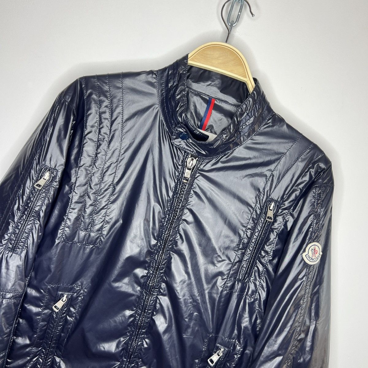 Moncler Moncler Nylon Bomber Navy Jacket Logo Shiny Rare Hype Size US M / EU 48-50 / 2 - 4 Thumbnail