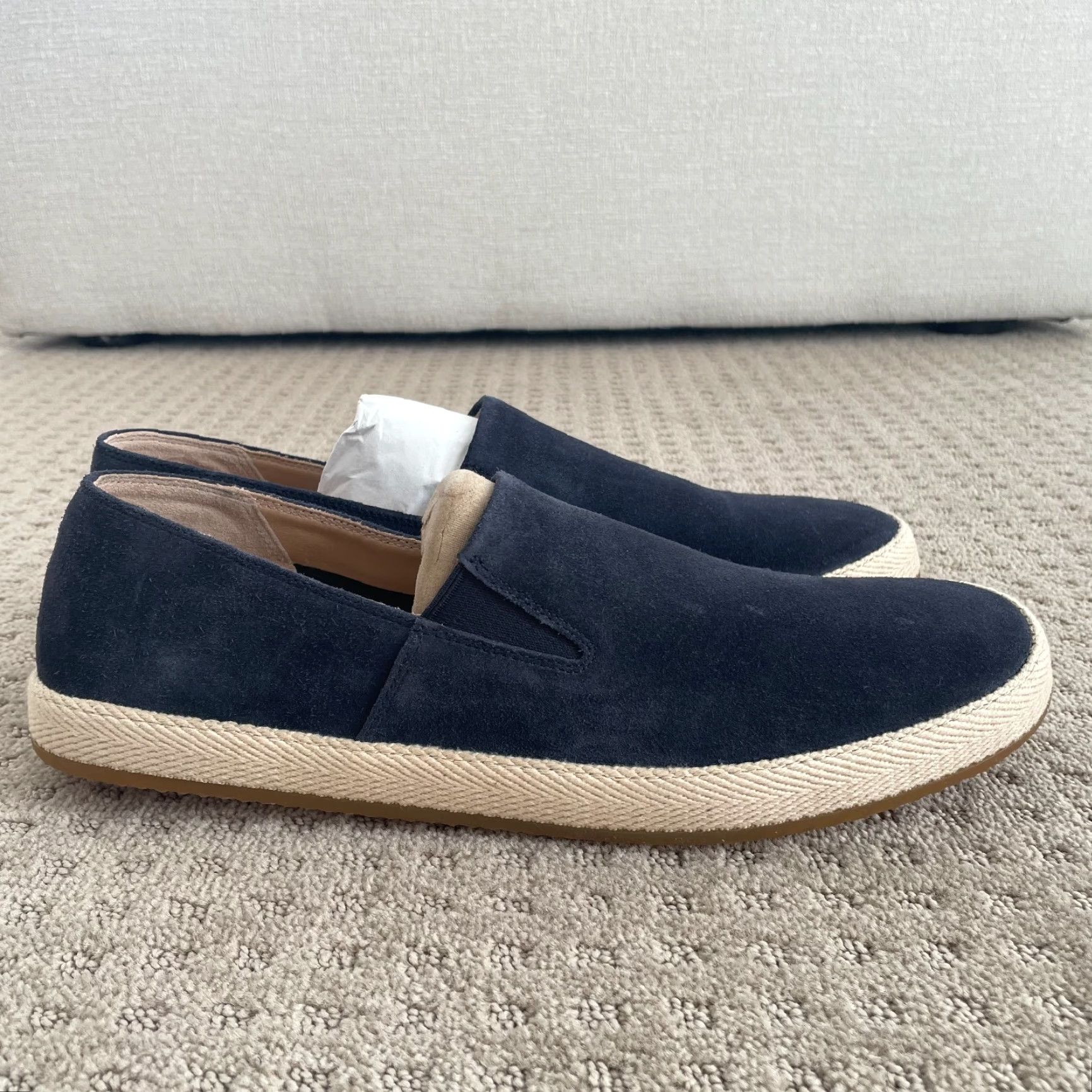 Vince Vince Suede Slip-On Sneaker Men US 12 Coastal Blue Raffia Mid-Sole NEW Size US 11 / EU 44 - 2 Thumbnail
