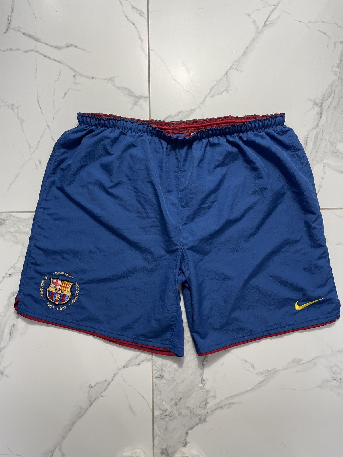 Nike Vintage Nike Barcelona Shorts 1957-2007 Camp Nou Blockcore Size US 39 - 1 Thumbnail