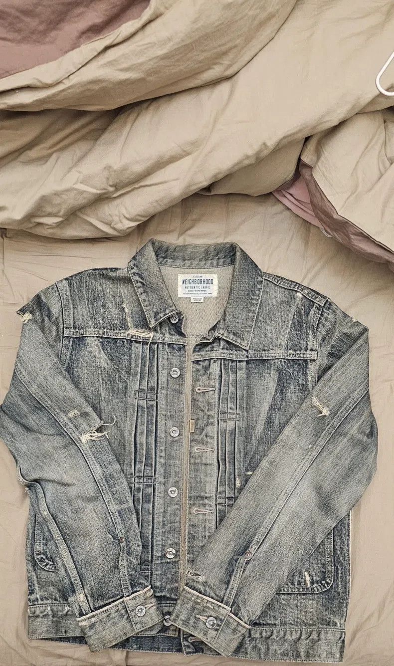 Neighborhood Neighborhood Washed Distressed Destroyed Denim Jacket Size US M / EU 48-50 / 2 - 1 Thumbnail