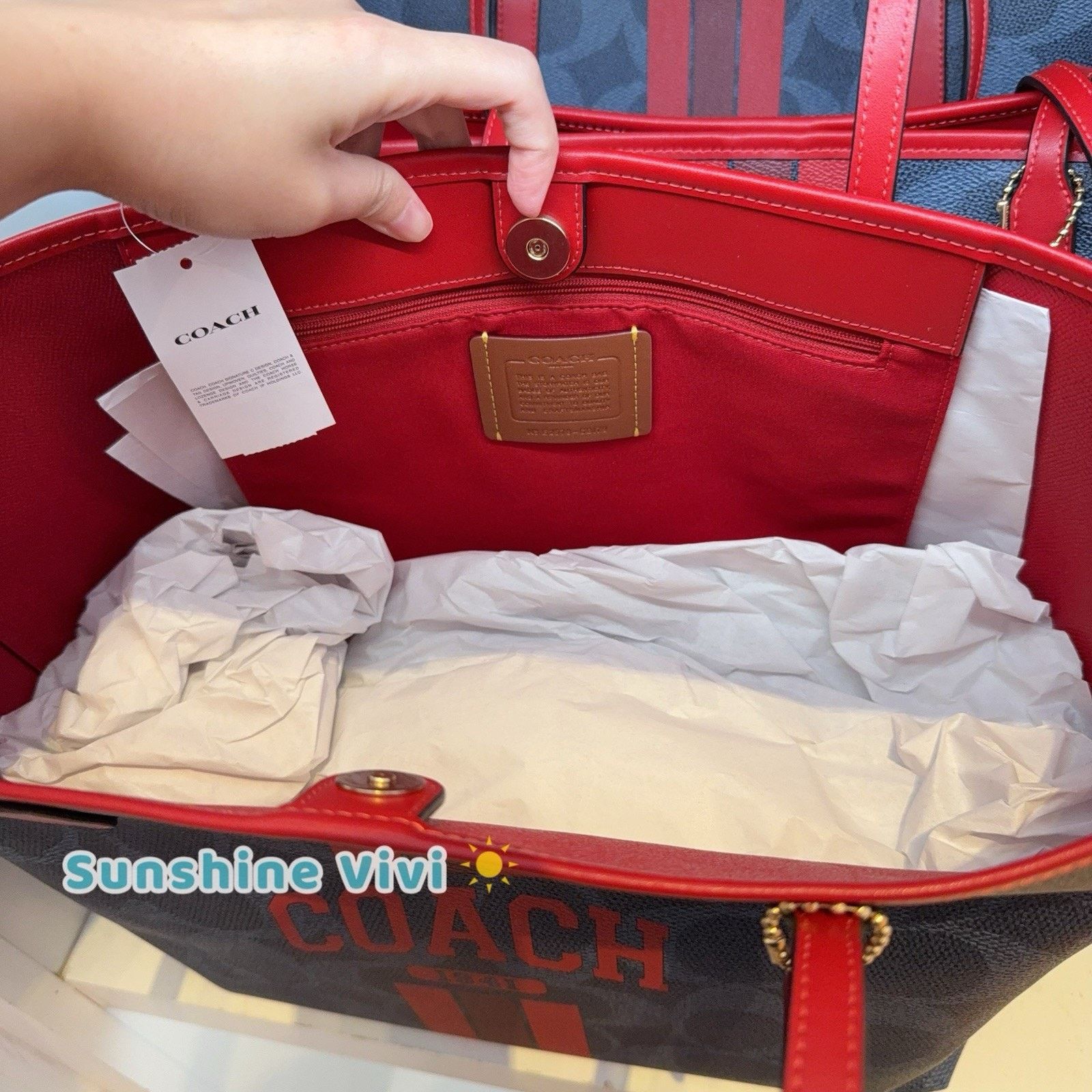 Coach NWT COACH City Tote Bag Signature Canvas CBI79 Bold Red Size ONE SIZE - 4 Thumbnail