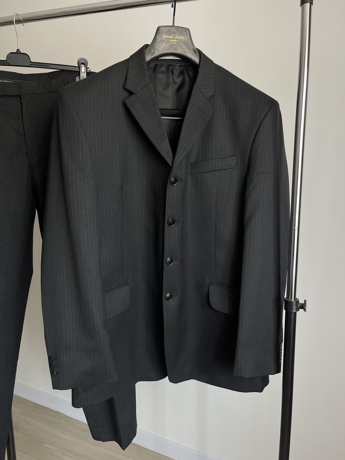 NEXT Next Super 100s Wool Pinstripe Suit blazer Pure New Wool 44R Size 44R - 2 Thumbnail